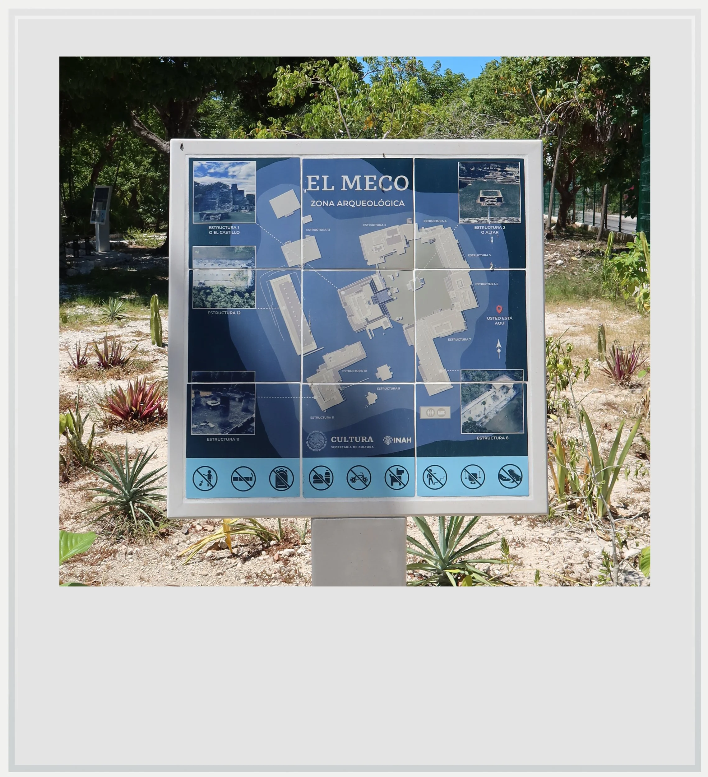 The orientation map at El Meco, a Maya site near Cancun, Mexico.