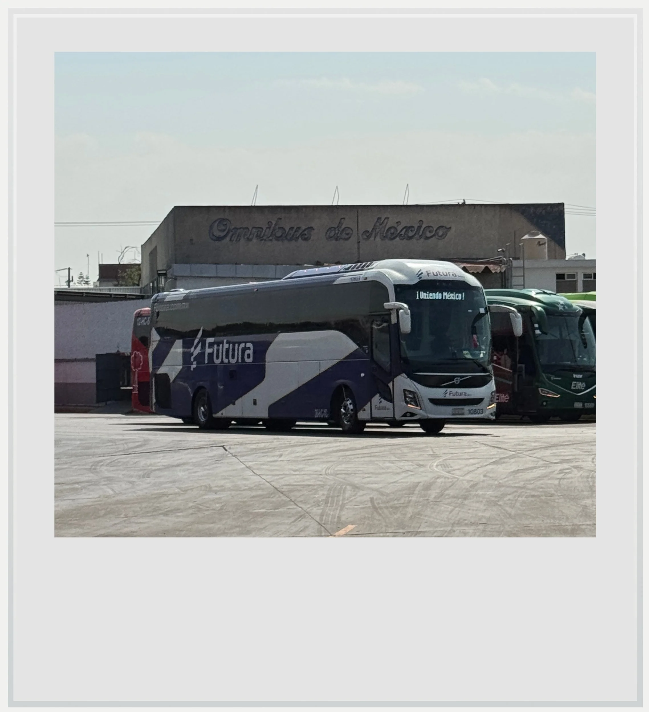 The Futura bus about to take me to Poza Rica, Veracruz in the Northern Bus Station of Mexico City.