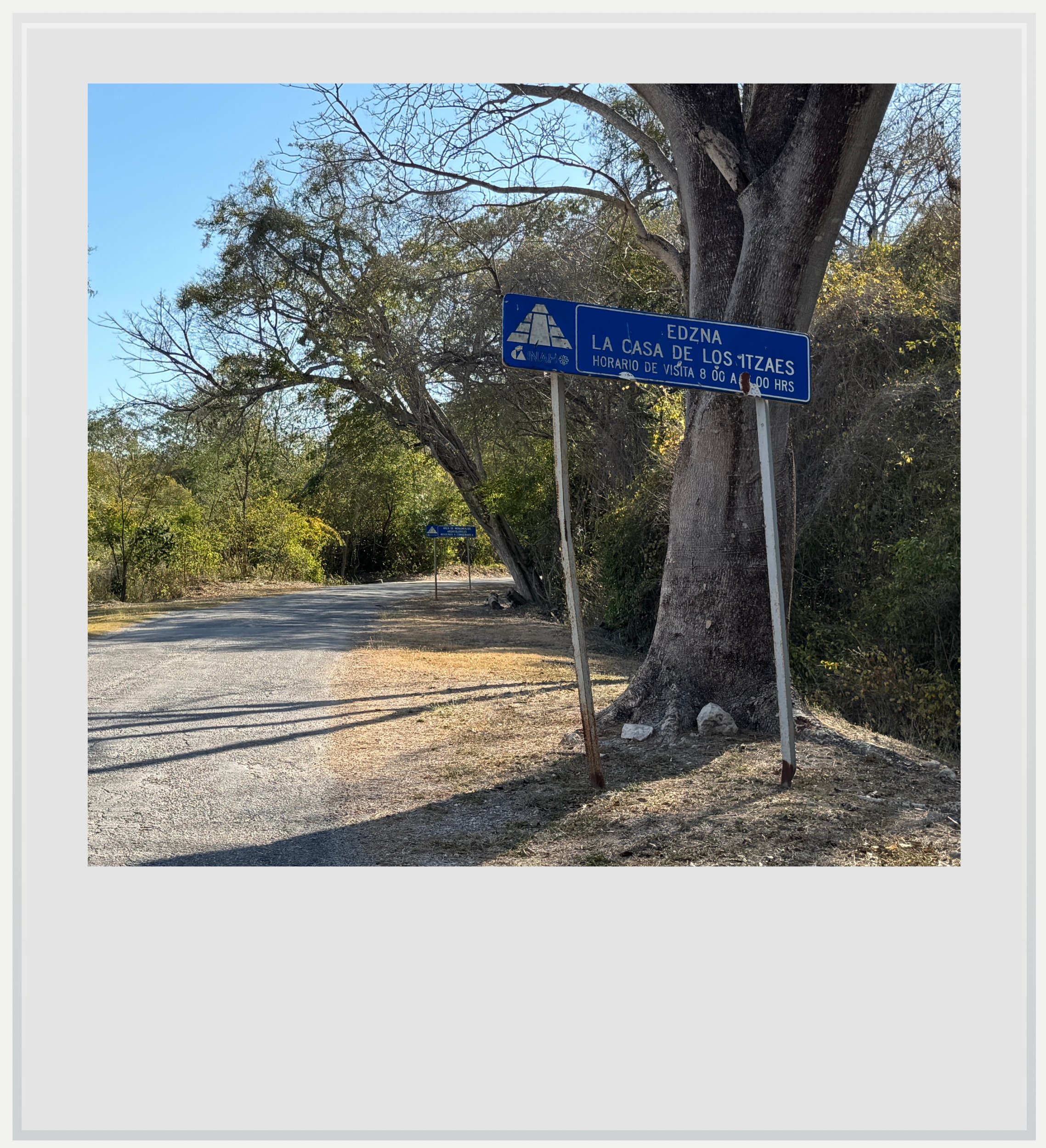 The road leading to the Edzna archeological zone in Campeche, Mexico.