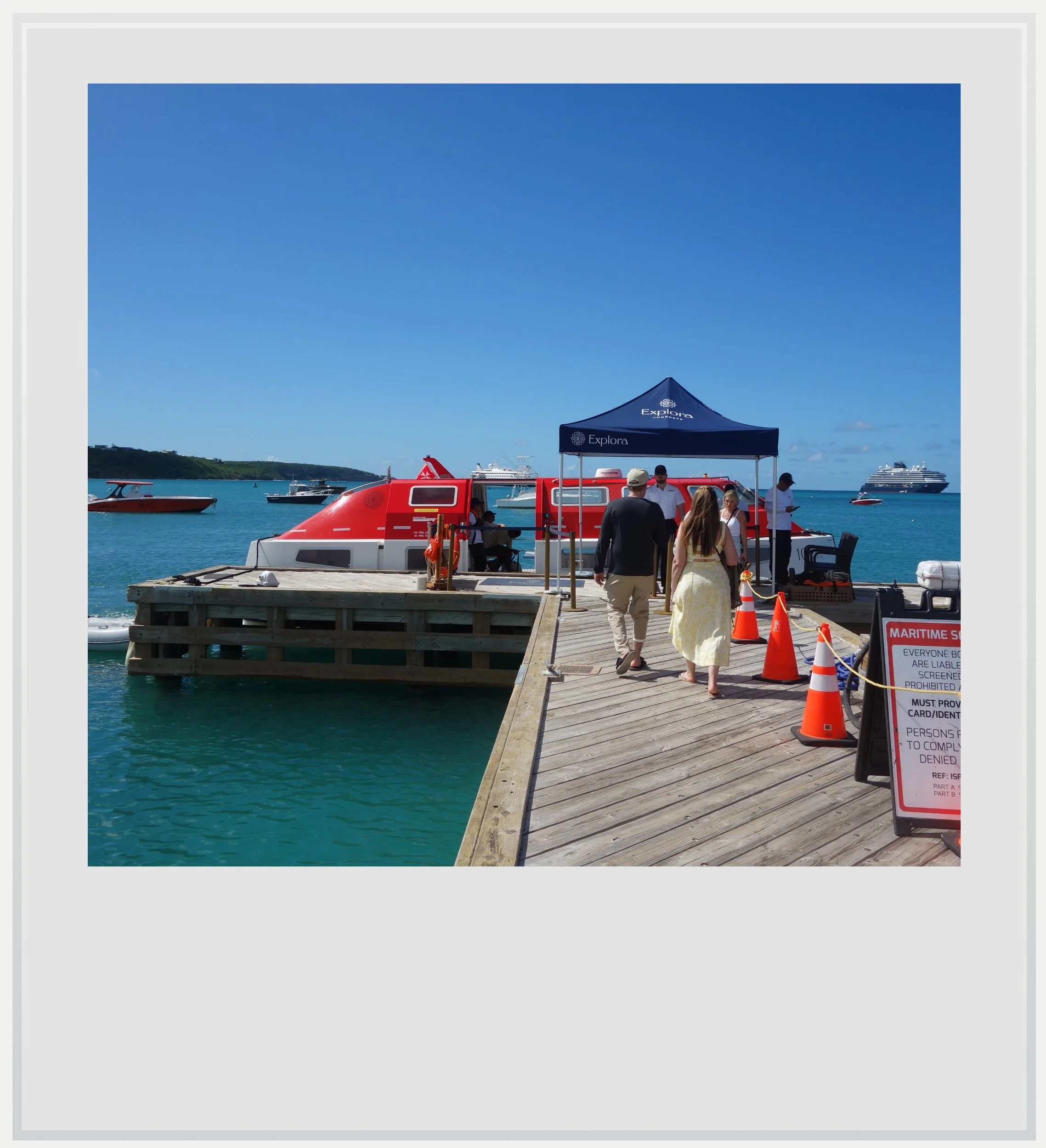 The tendering station in Anguilla's Sandy Ground beach.