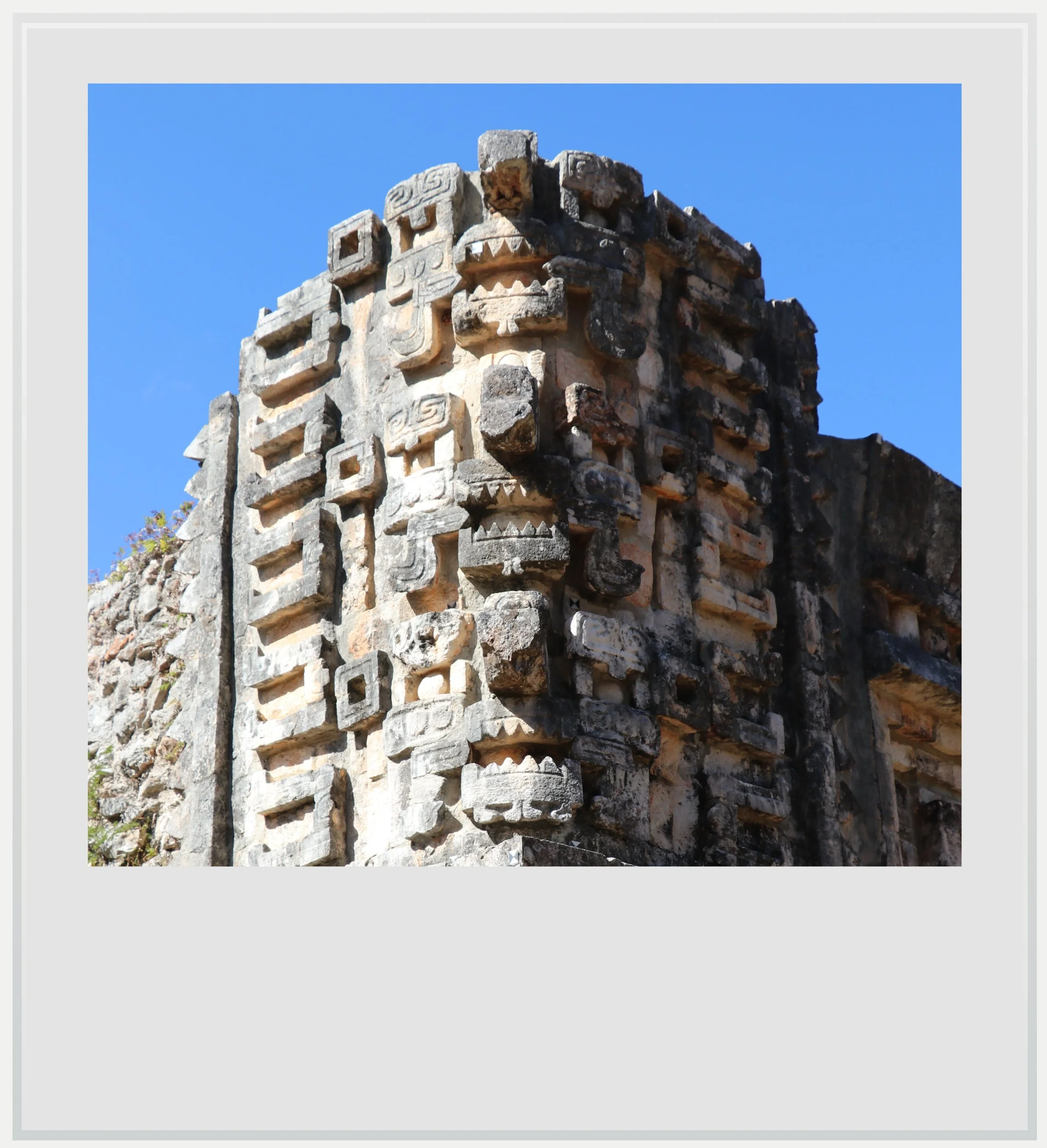 Chaac masks on the Palace at Xlapak, Yucatan, Mexico.