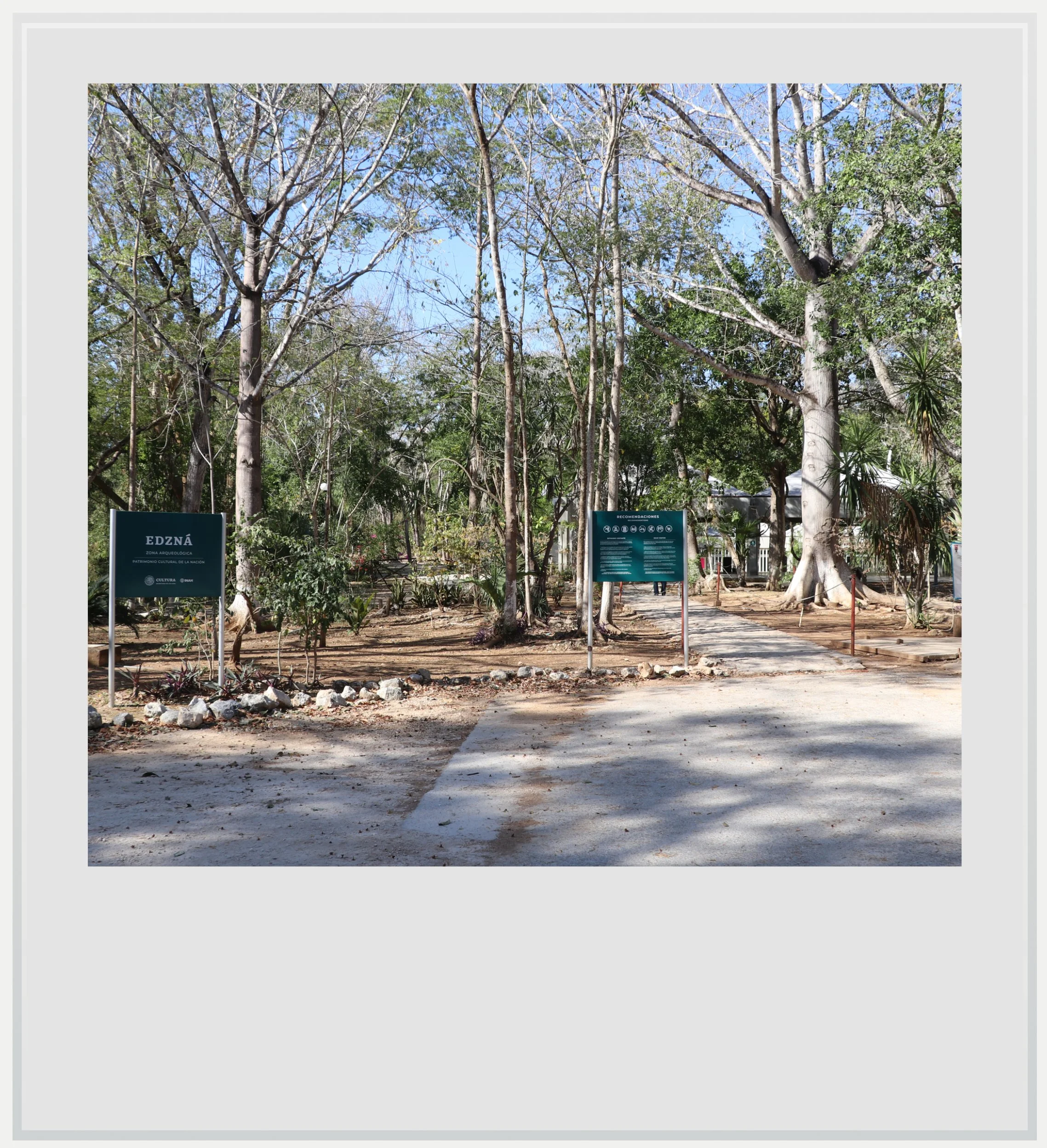 The site entrance for Edzna in Campeche, Mexico.