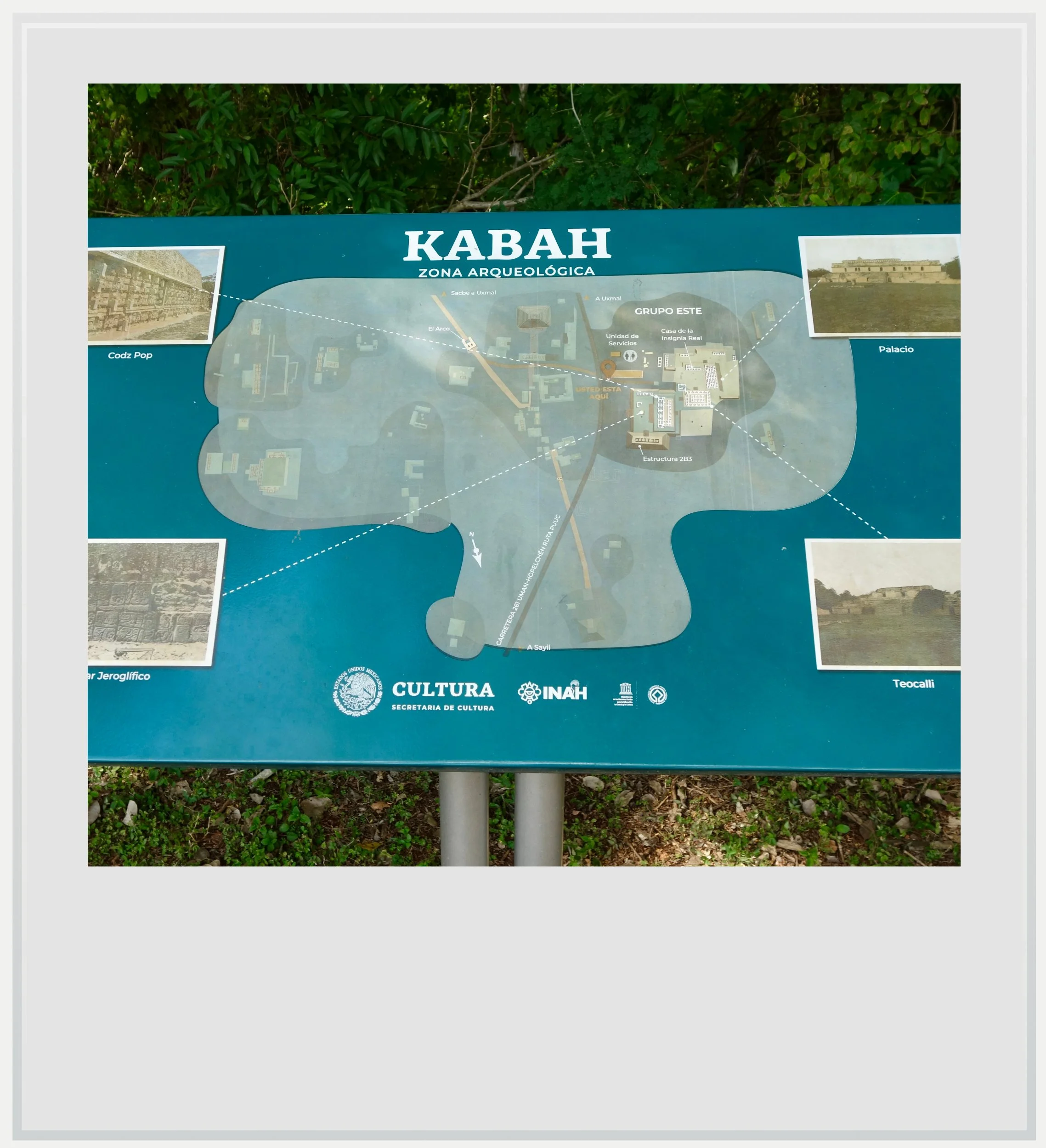 The orientation map at Kabah, Yucatan, Mexico.