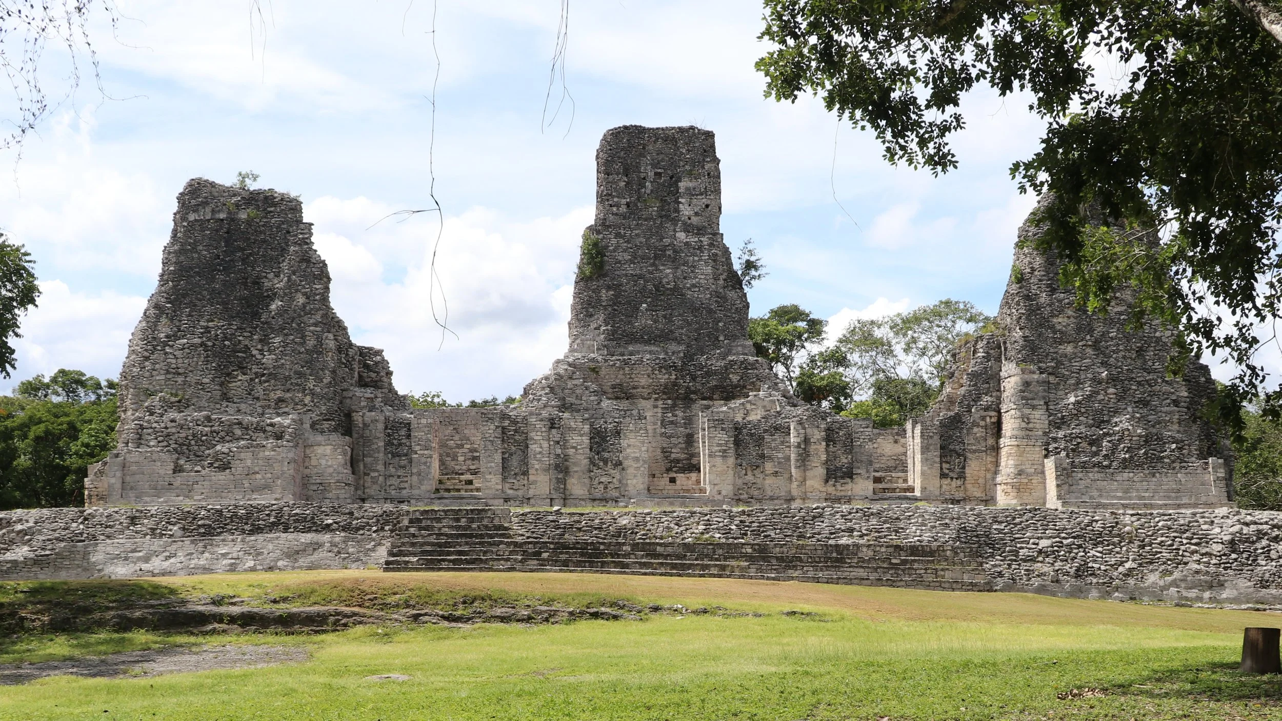 The main building at the Xpujil maya ruins in Xpujil, Campeche, Mexico.