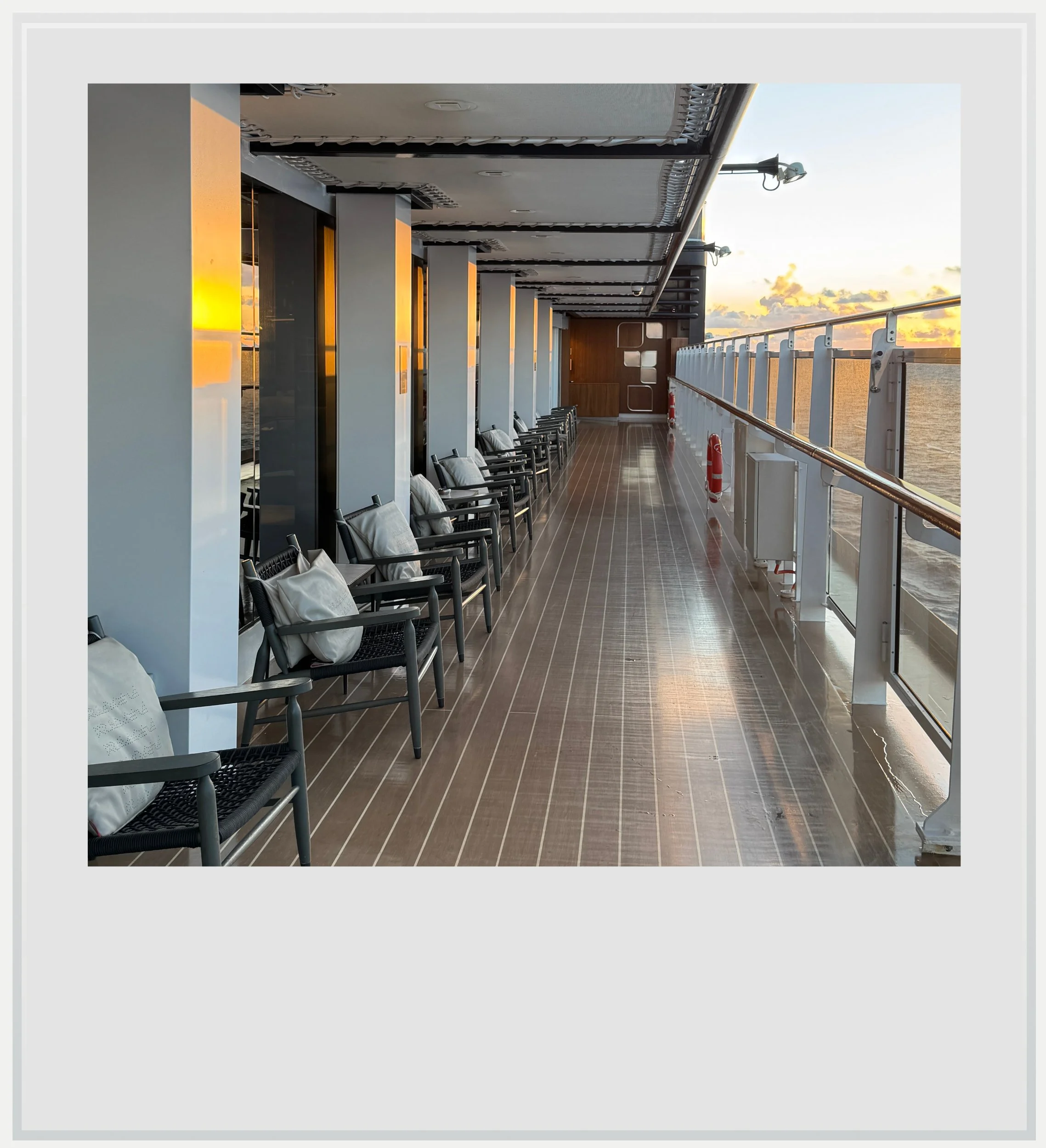 The smoking area by Crema Cafe on deck 5 on Explora I.