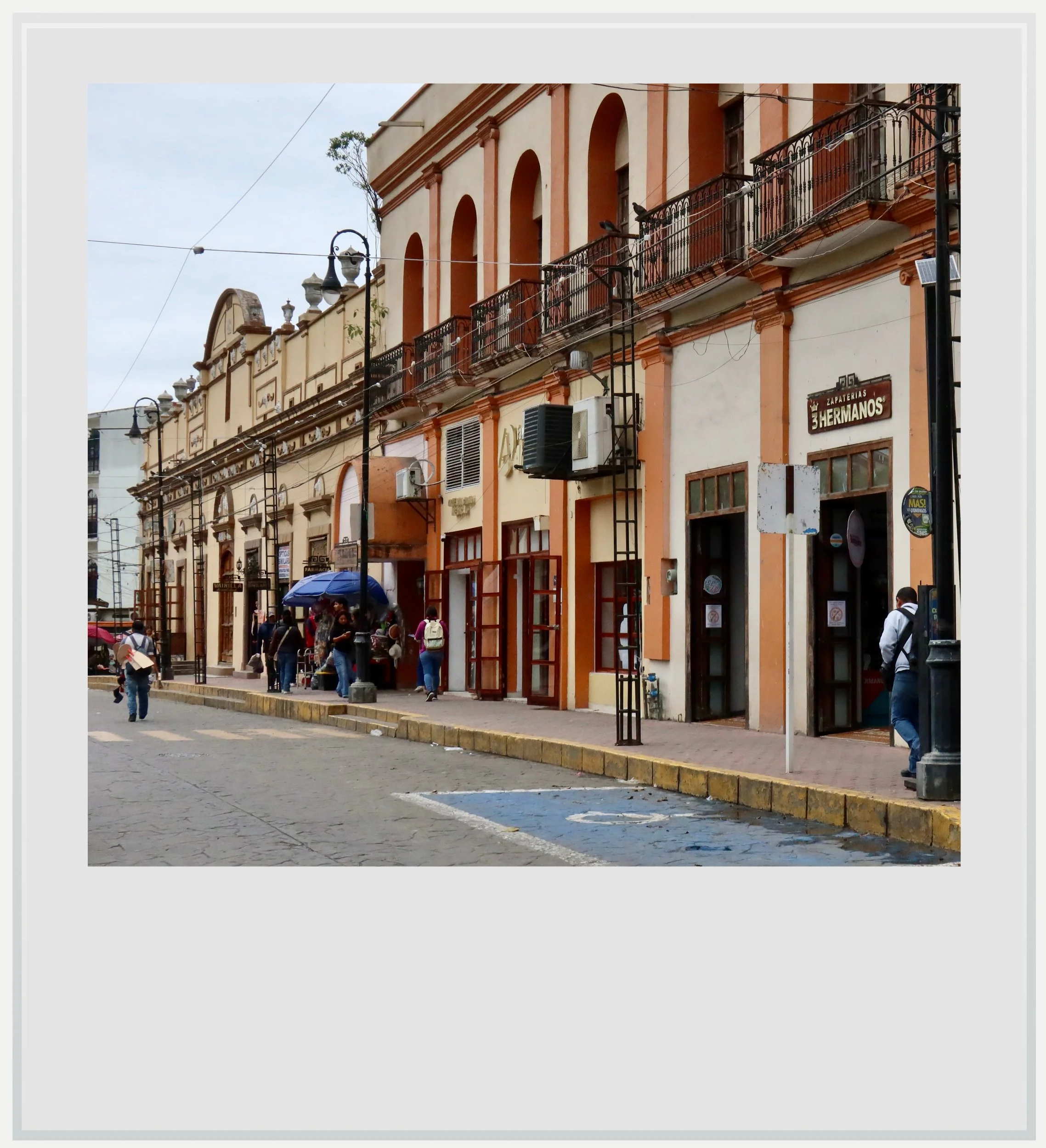 Street by the zocalo in Papantla, Veracruz, Mexico.