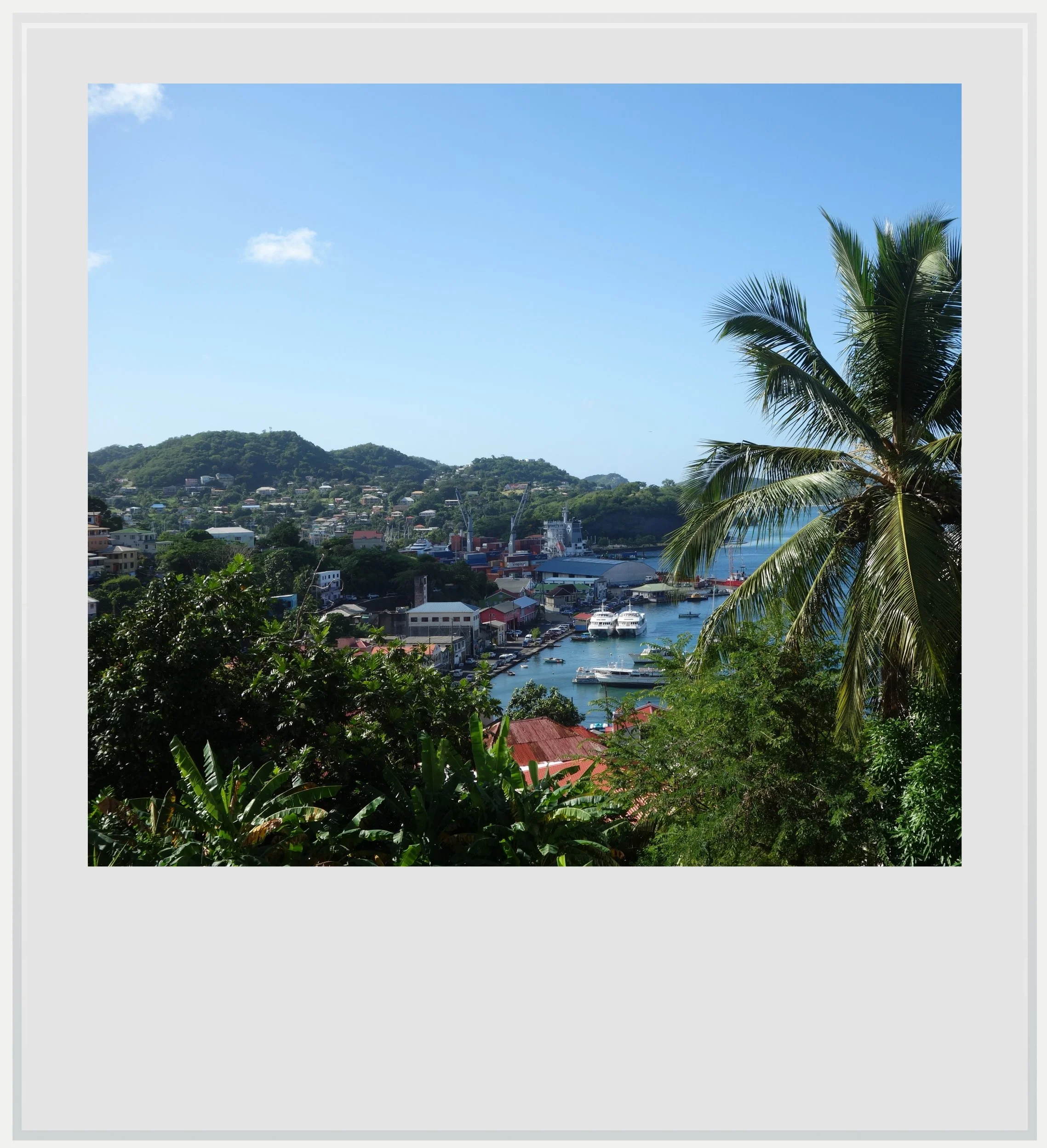 St George's Carenage - the protected harbor - in Grenada.