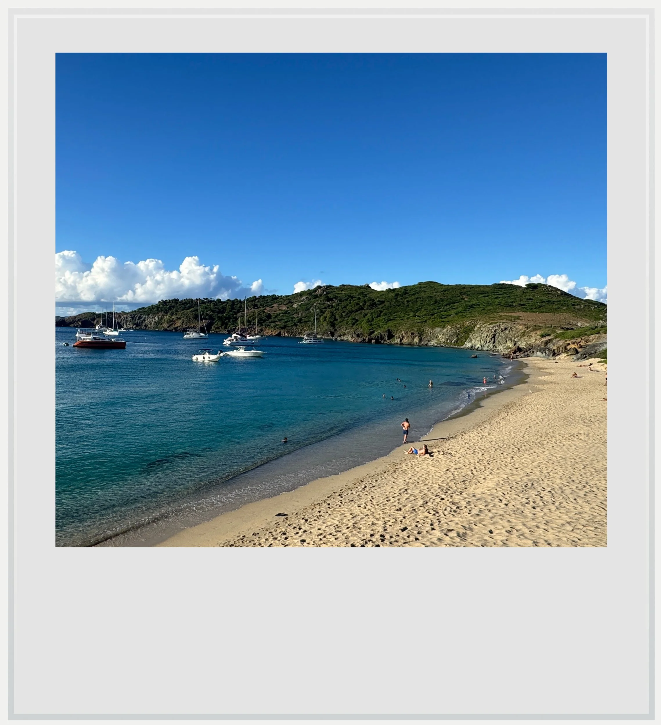 Colombier beach on the eastern side of St Barths, France.
