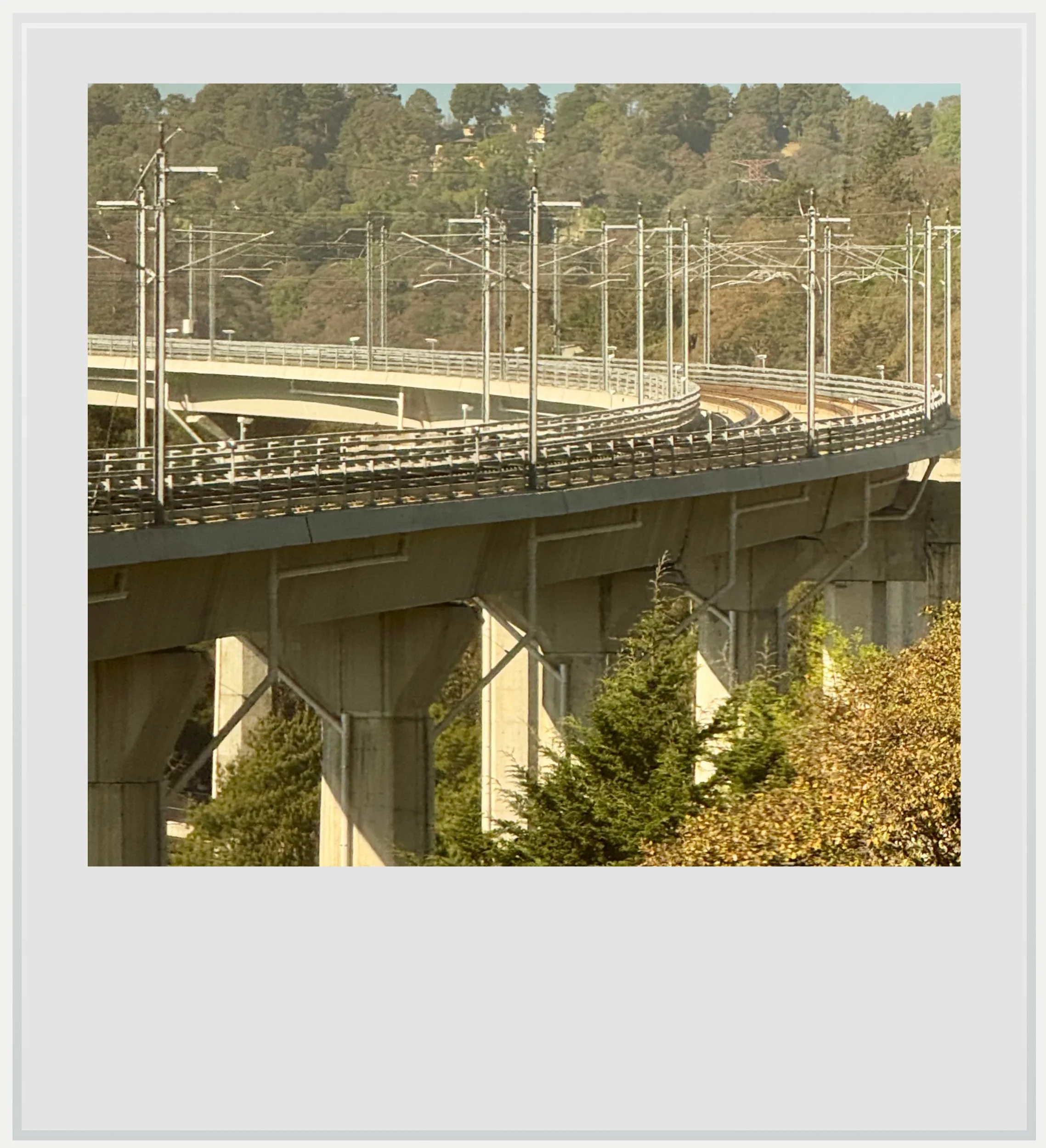 A viaduct near the Santa Fe station on the Insurgente line between Mexico City and Toluca, Mexico.