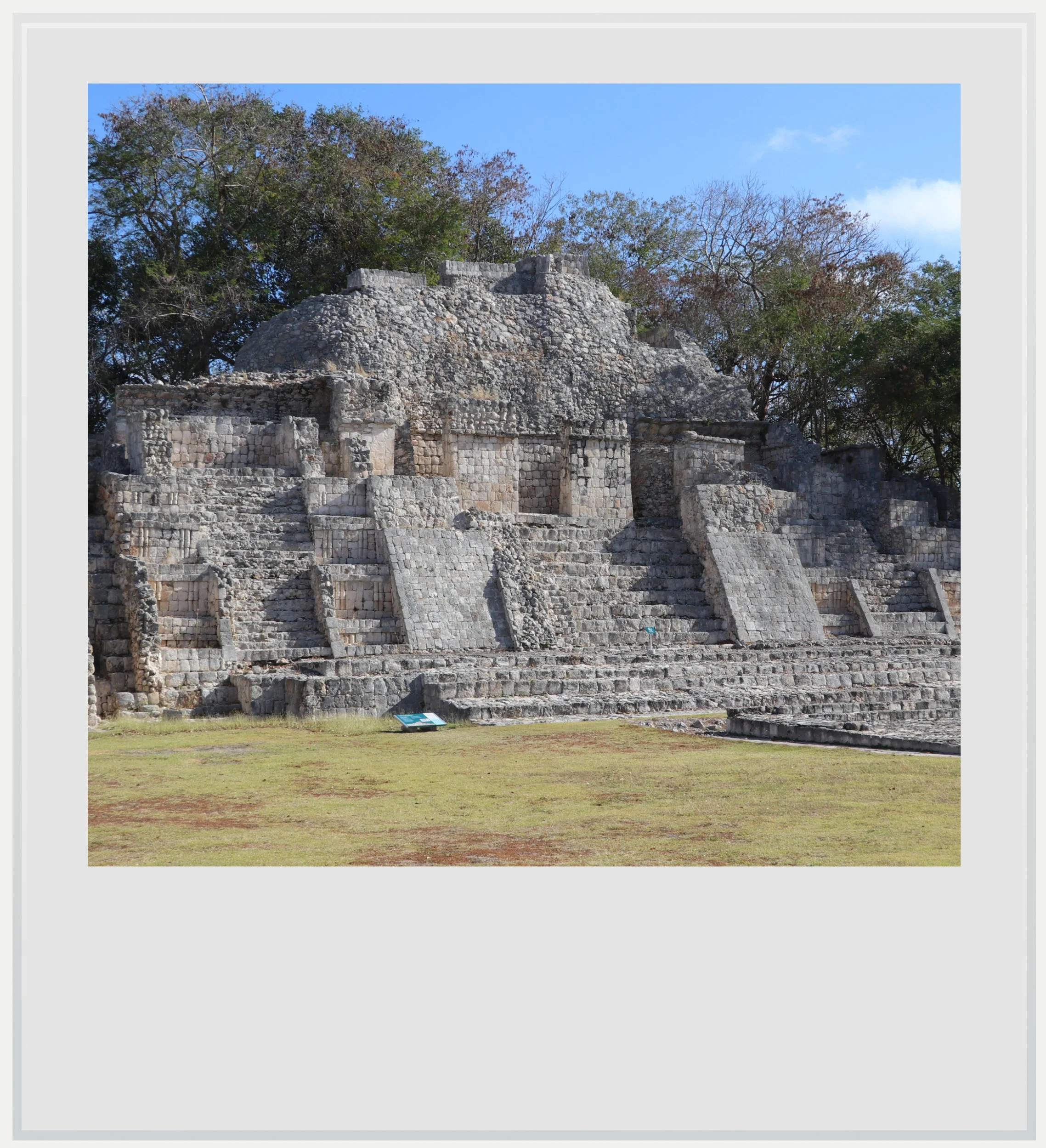The temple on the northern side of the Great Acropolis in Edzna, Campeche, Mexico.