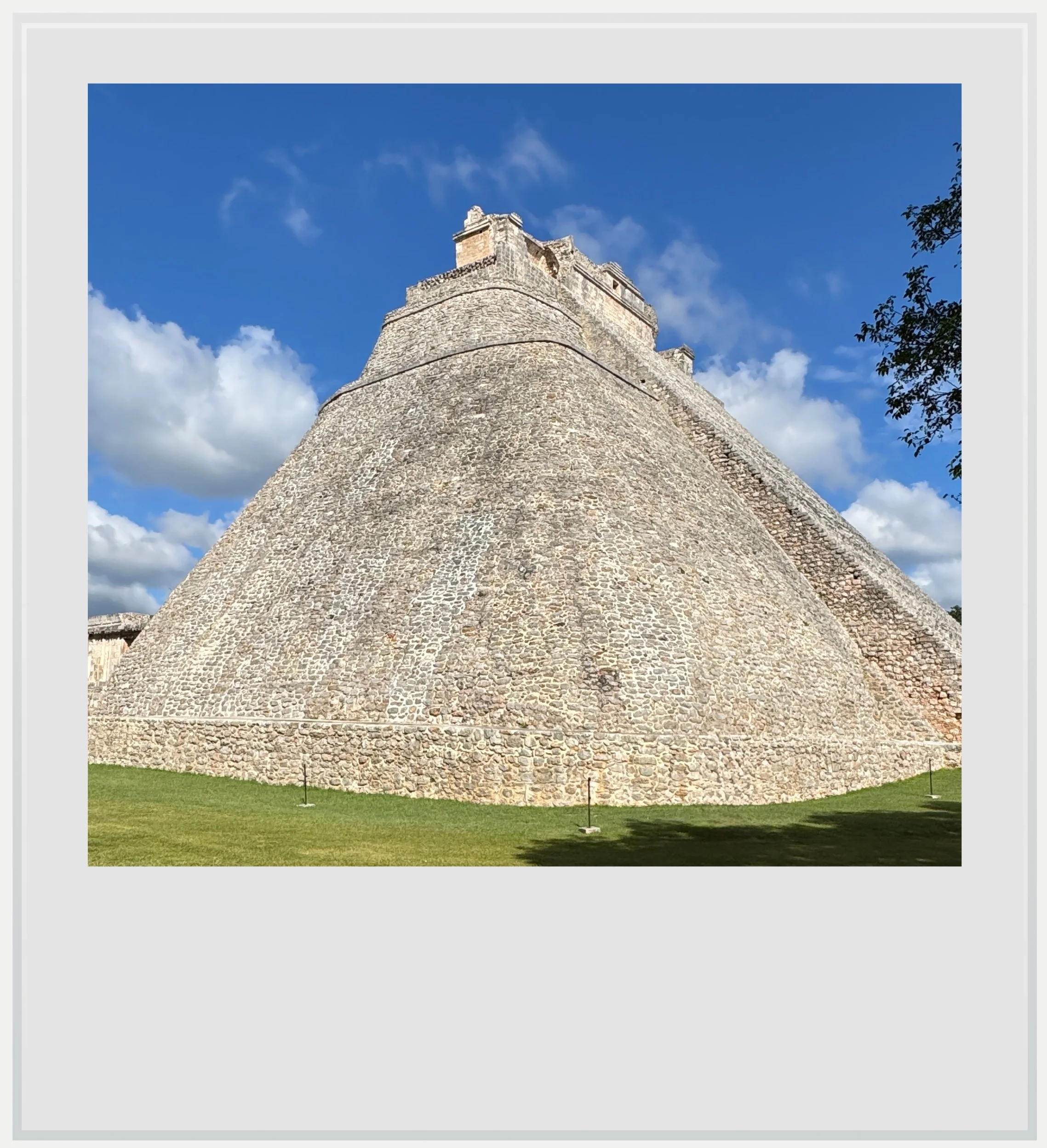 Side view of the pyramid of the Magician in Uxmal, Yucatan, Mexico