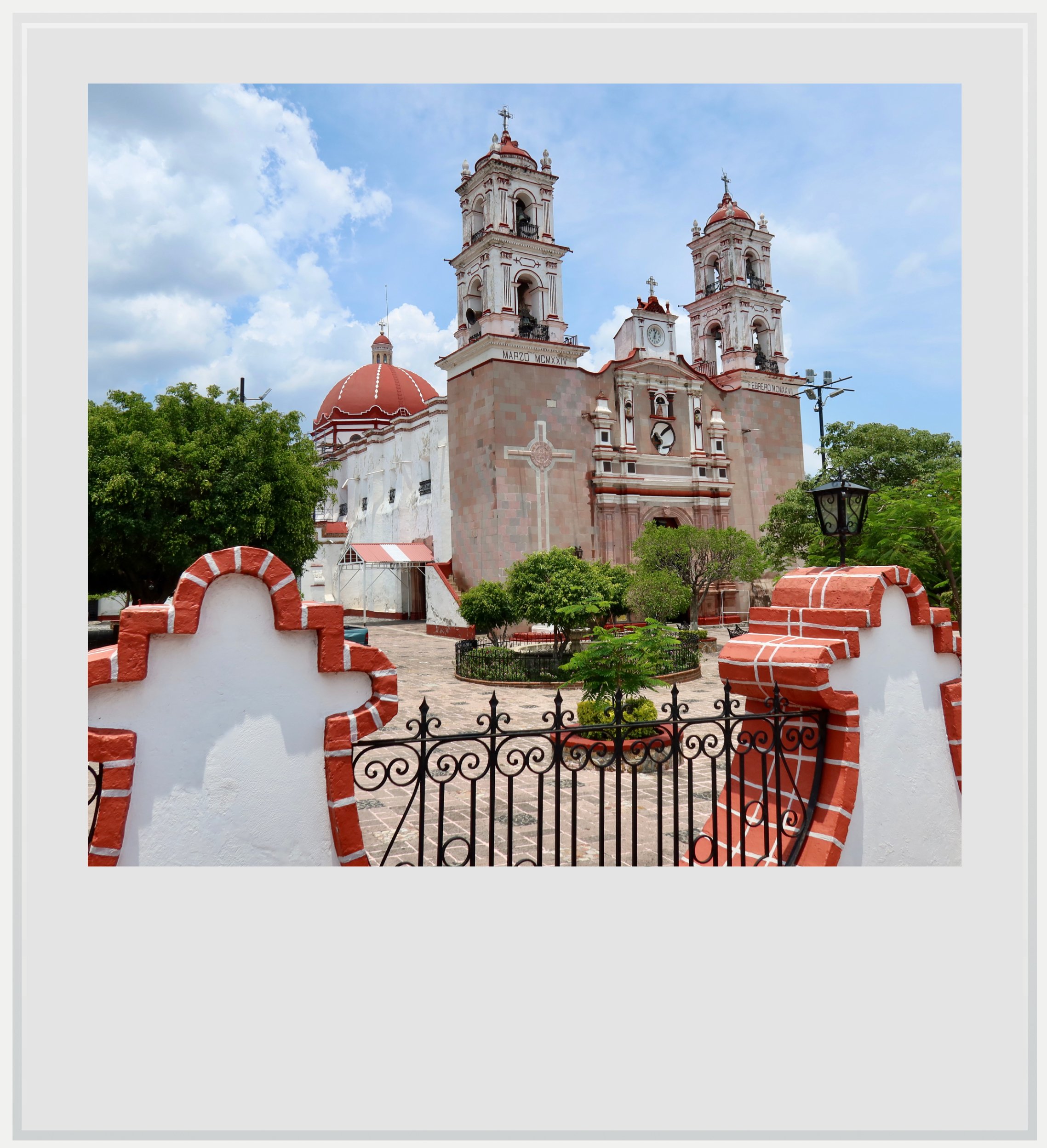 Tonatico's main church on the main square.