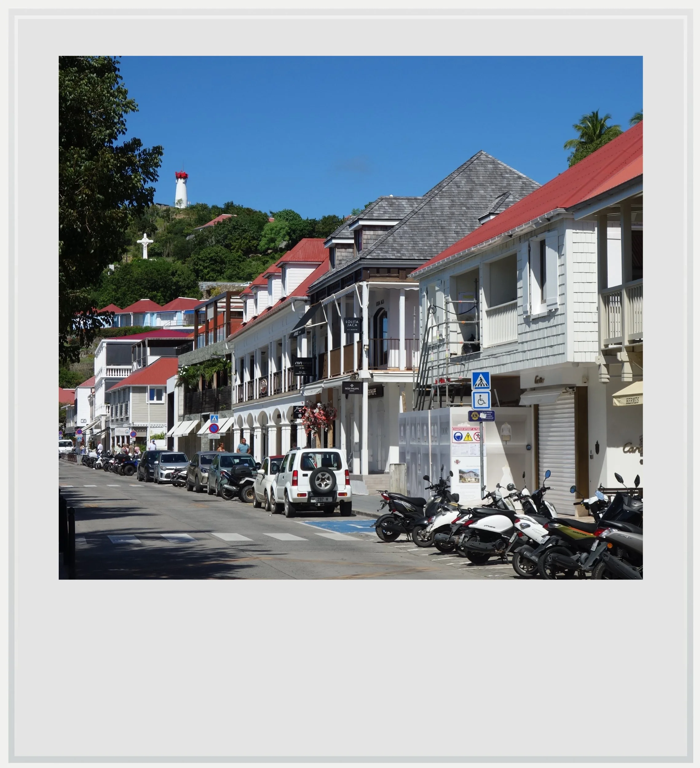 A street in downtown Gustavia, St Barths.