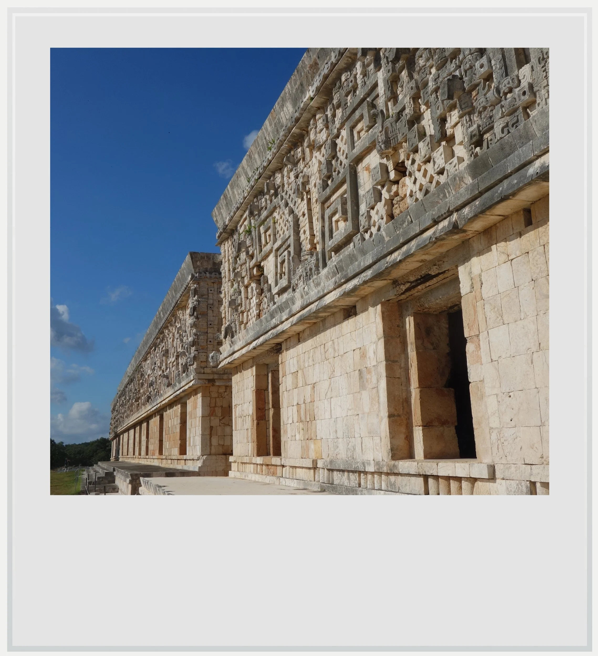 Facade detail on the Governor Palace in Uxmal, Mexico.