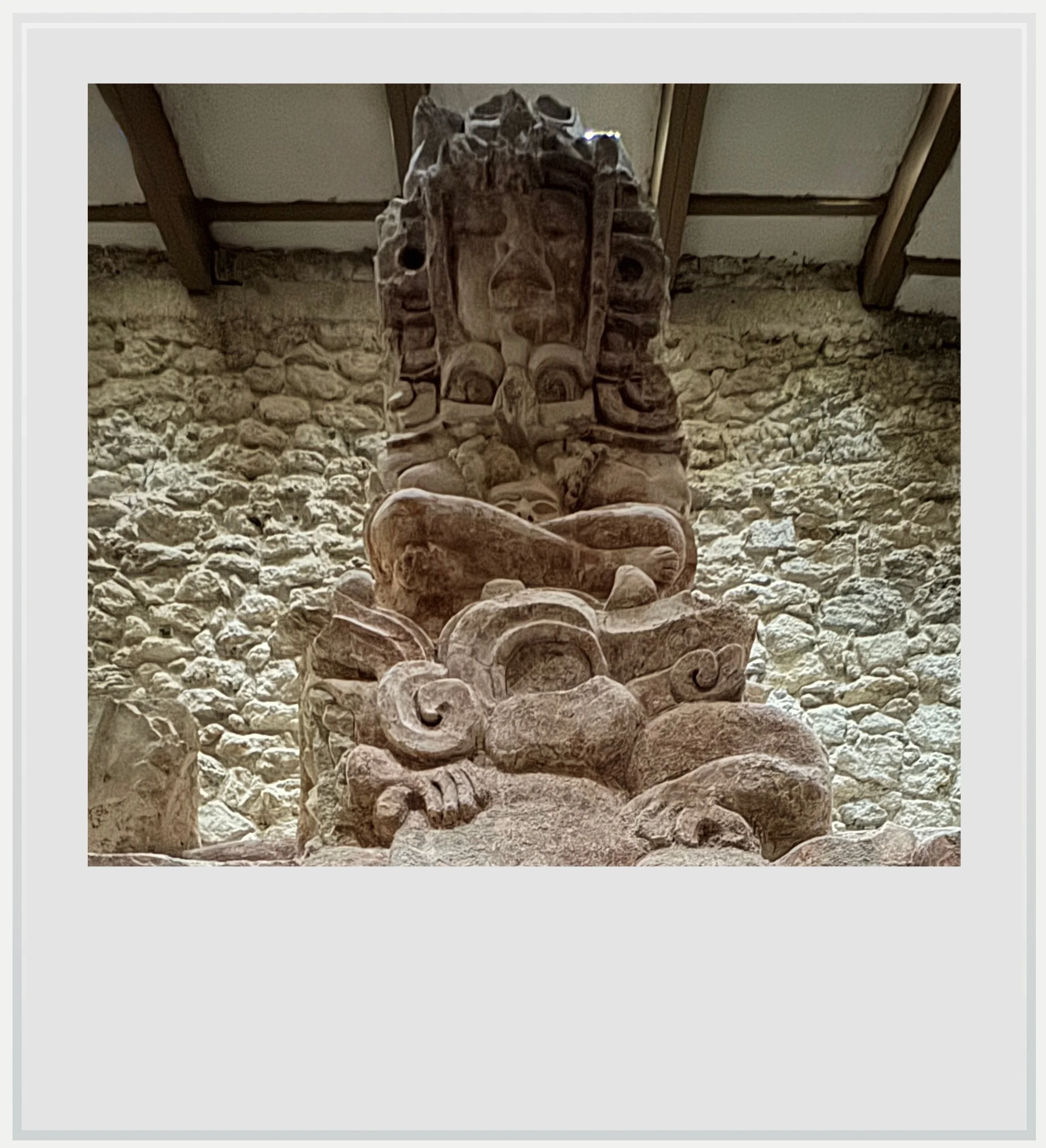 A detail of the stucco frieze in Balamku, Mexico.