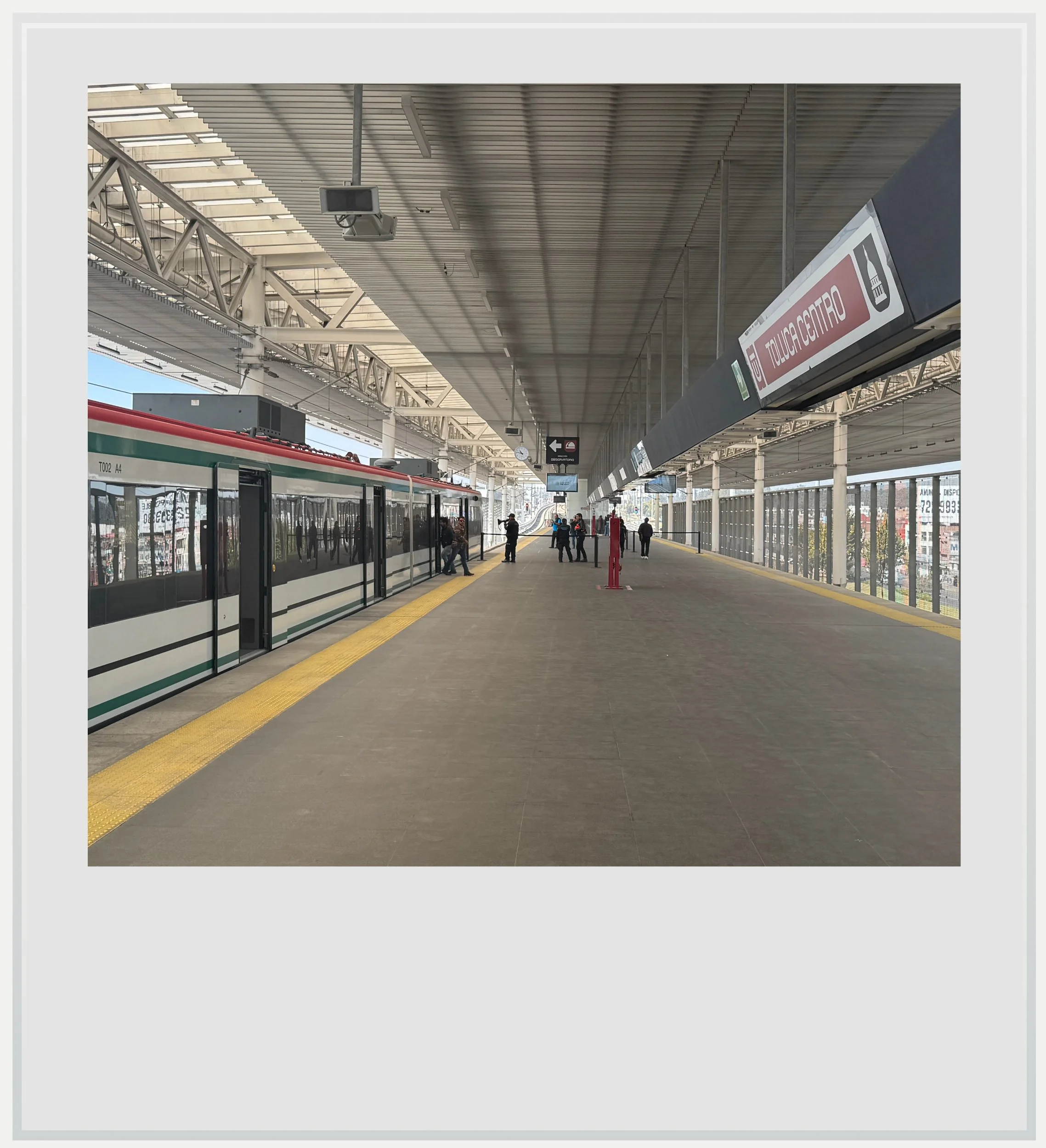 An Insurgente train towards Mexico City at Toluca Centro, in Mexico.