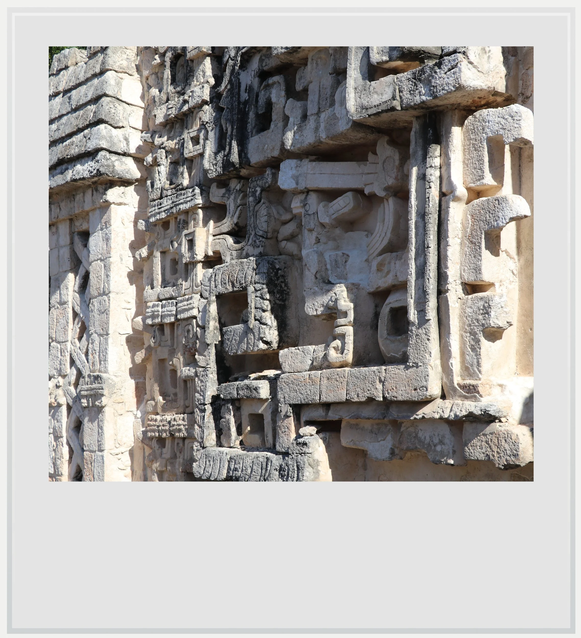 A detailed view of Building 2 in Hochob, Campeche, Mexico.