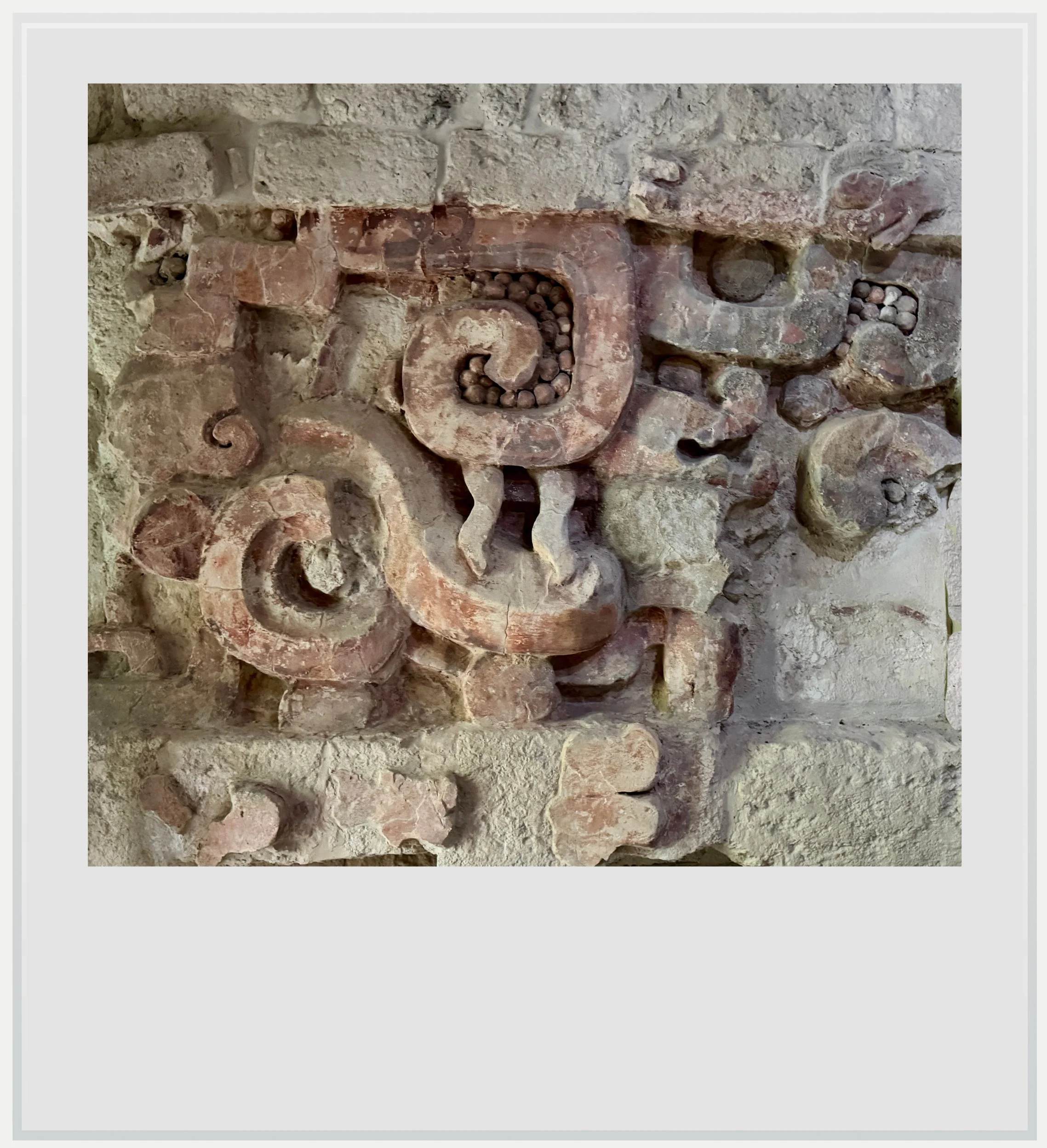 A detail of the frieze in Balamku, Mexico.