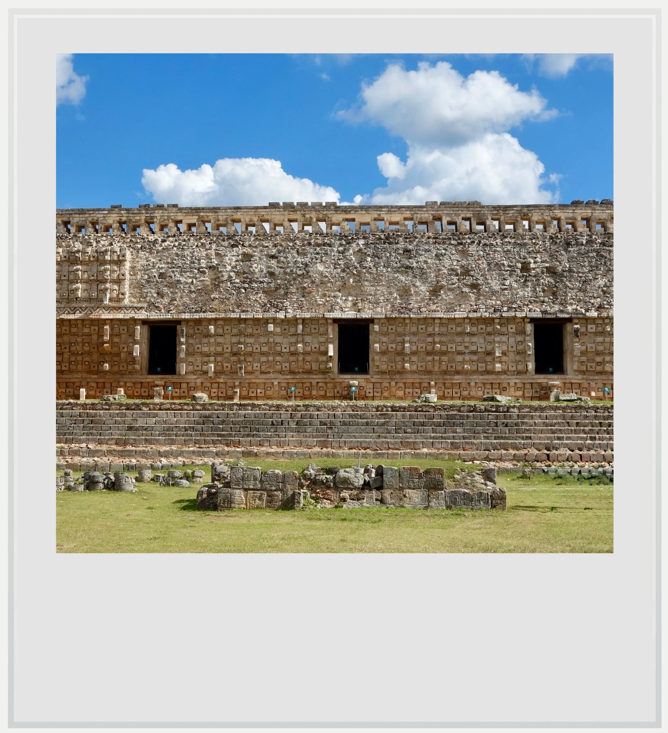 The Palace of the Masks or Codz Pop in Kabah, Yucatan, Mexico, on a sunny day.