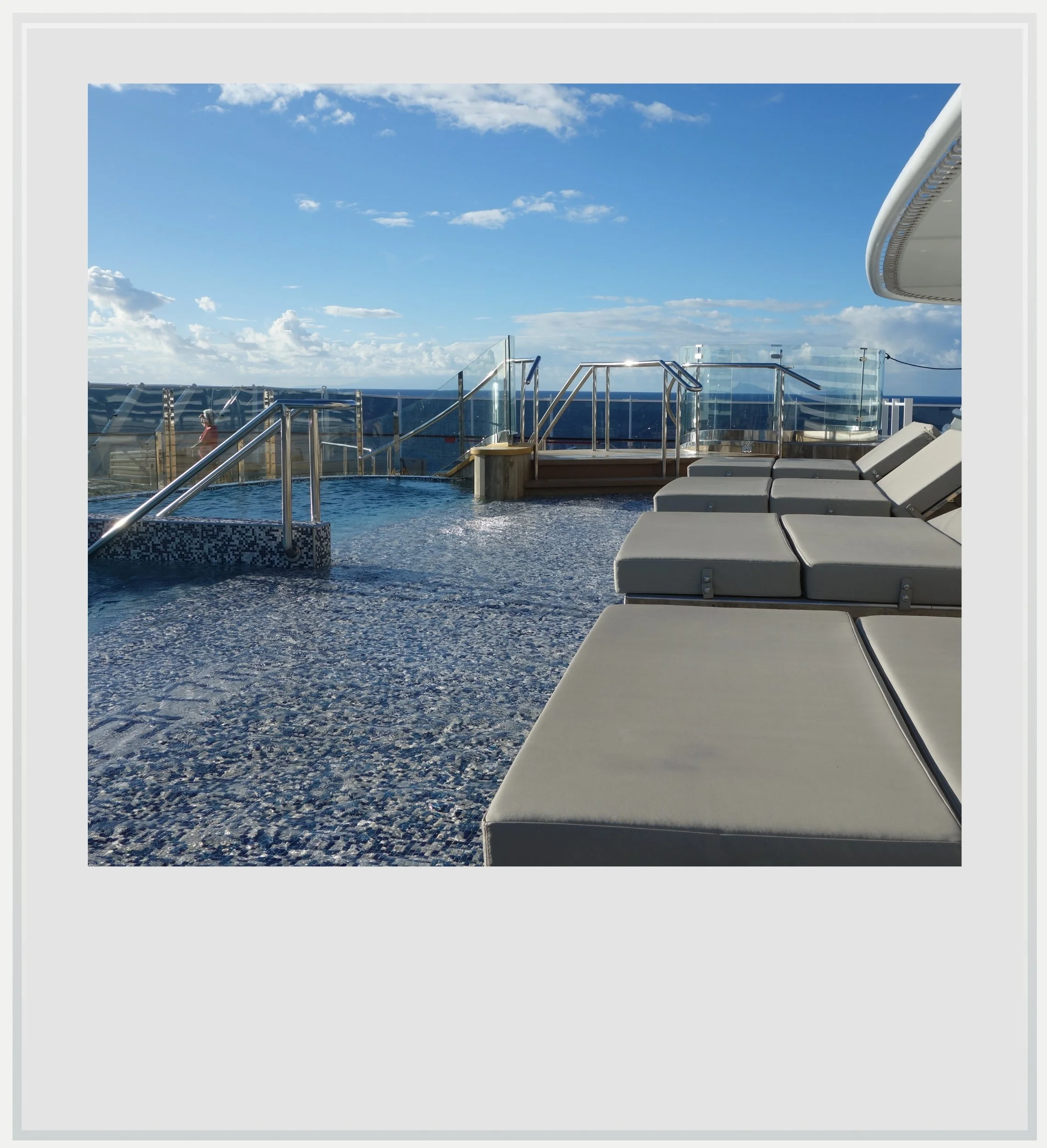 The Helios pool at the front of the Explora I ship.