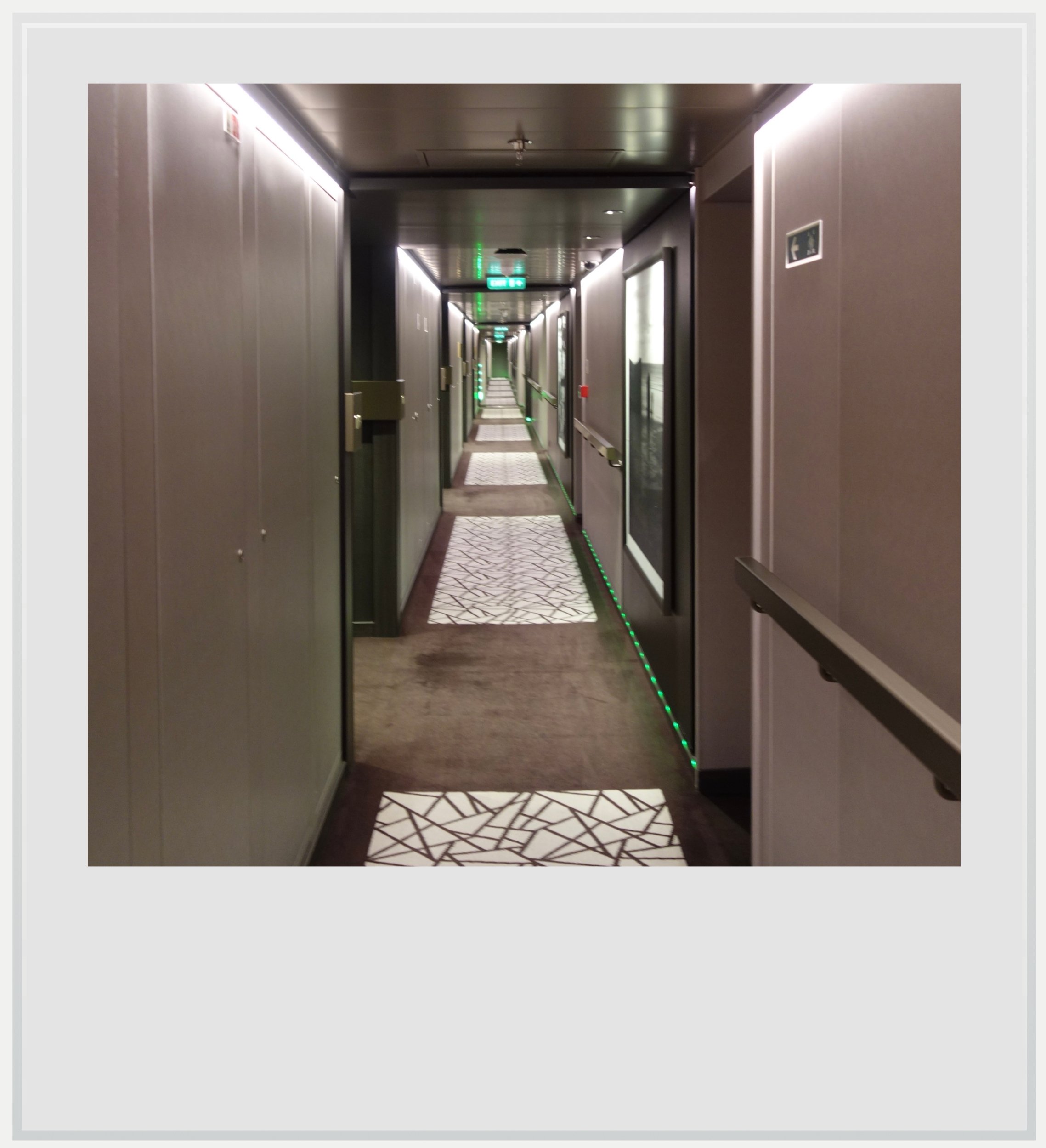 A hallway on deck 7 of the Explora I ship.