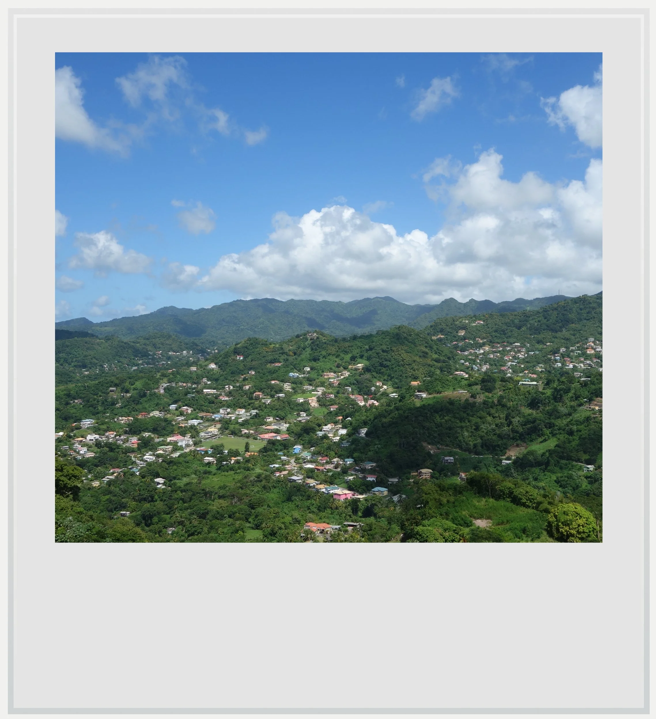 A view over Grenada's lush hills from Fort Frederick.