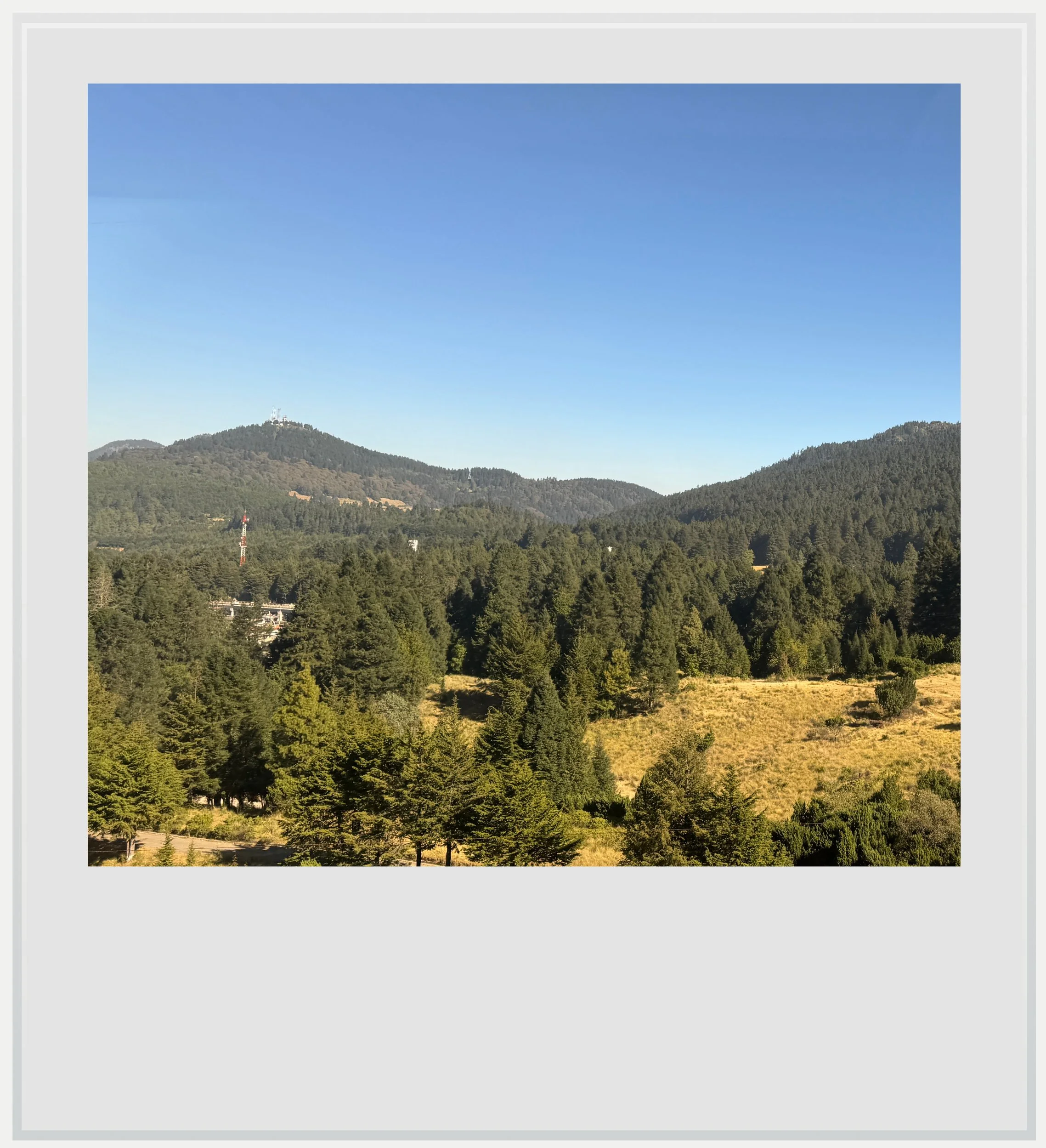 Crossing the Sierra de las Cruces on the Insurgente train in Mexico.