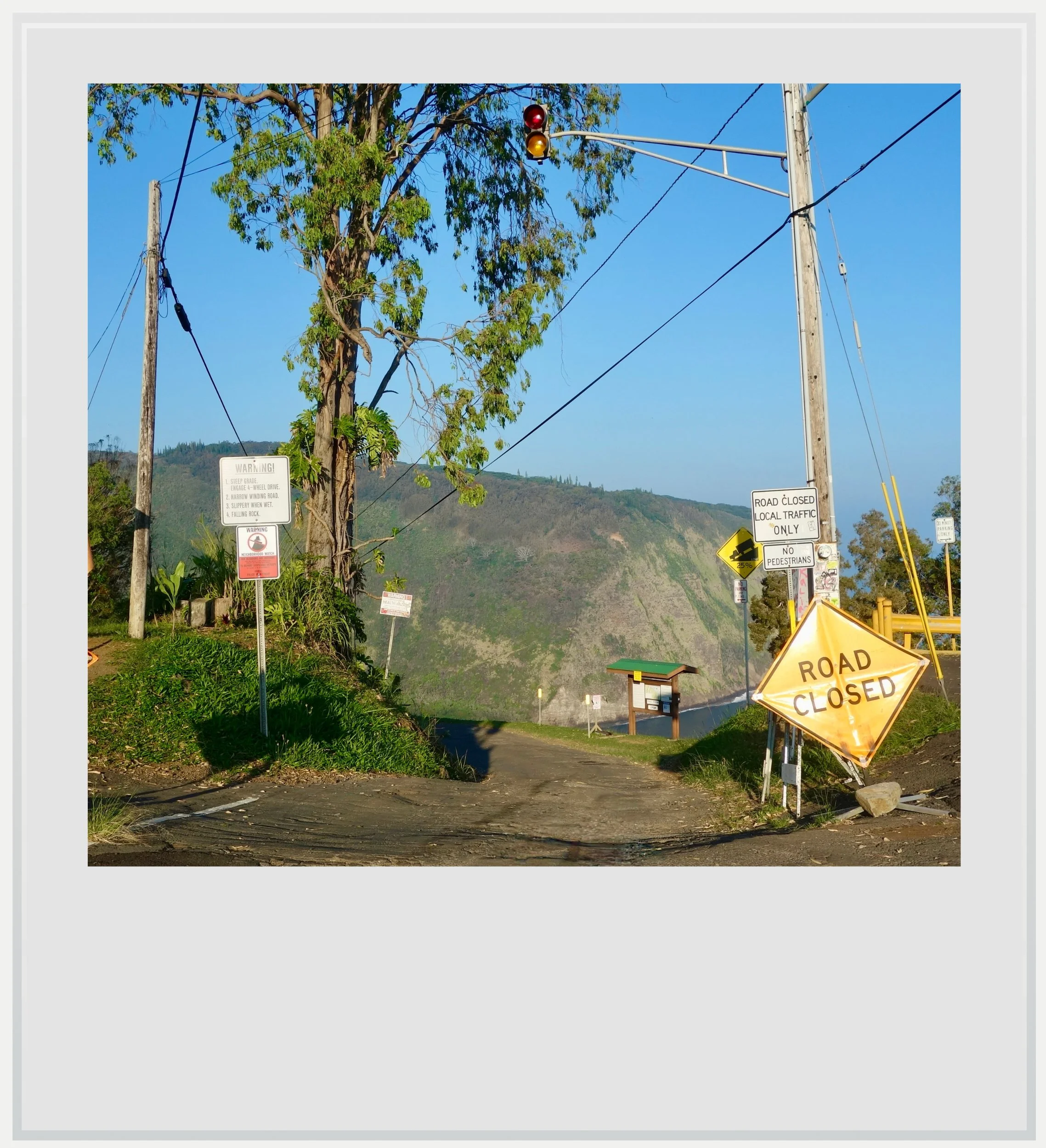 The entrance of the Waipio Valley road on Hawaii's Big Island.
