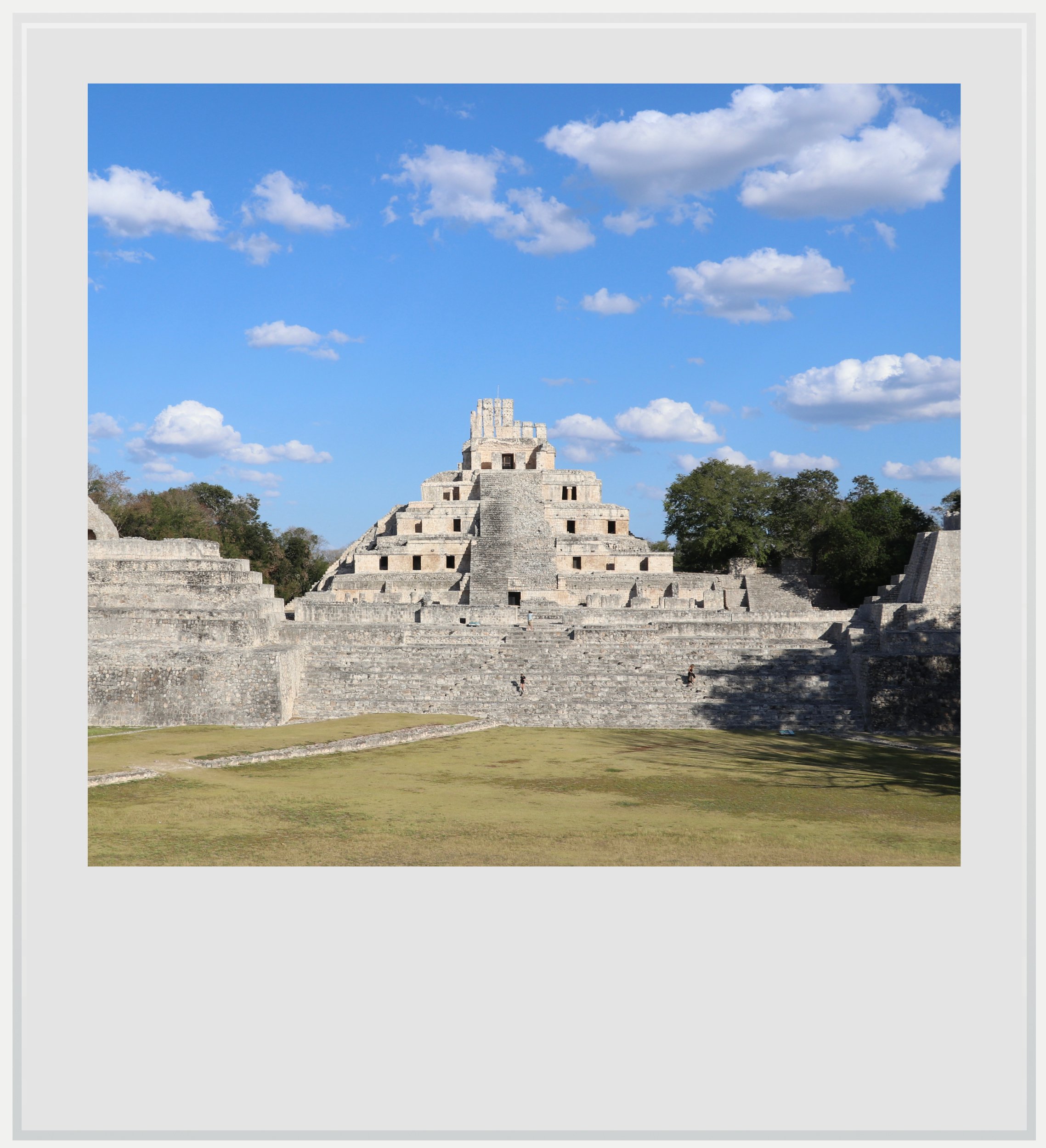 The Temple of the Five Stories in Edzna, Campeche, Mexico, seen from the Great House.