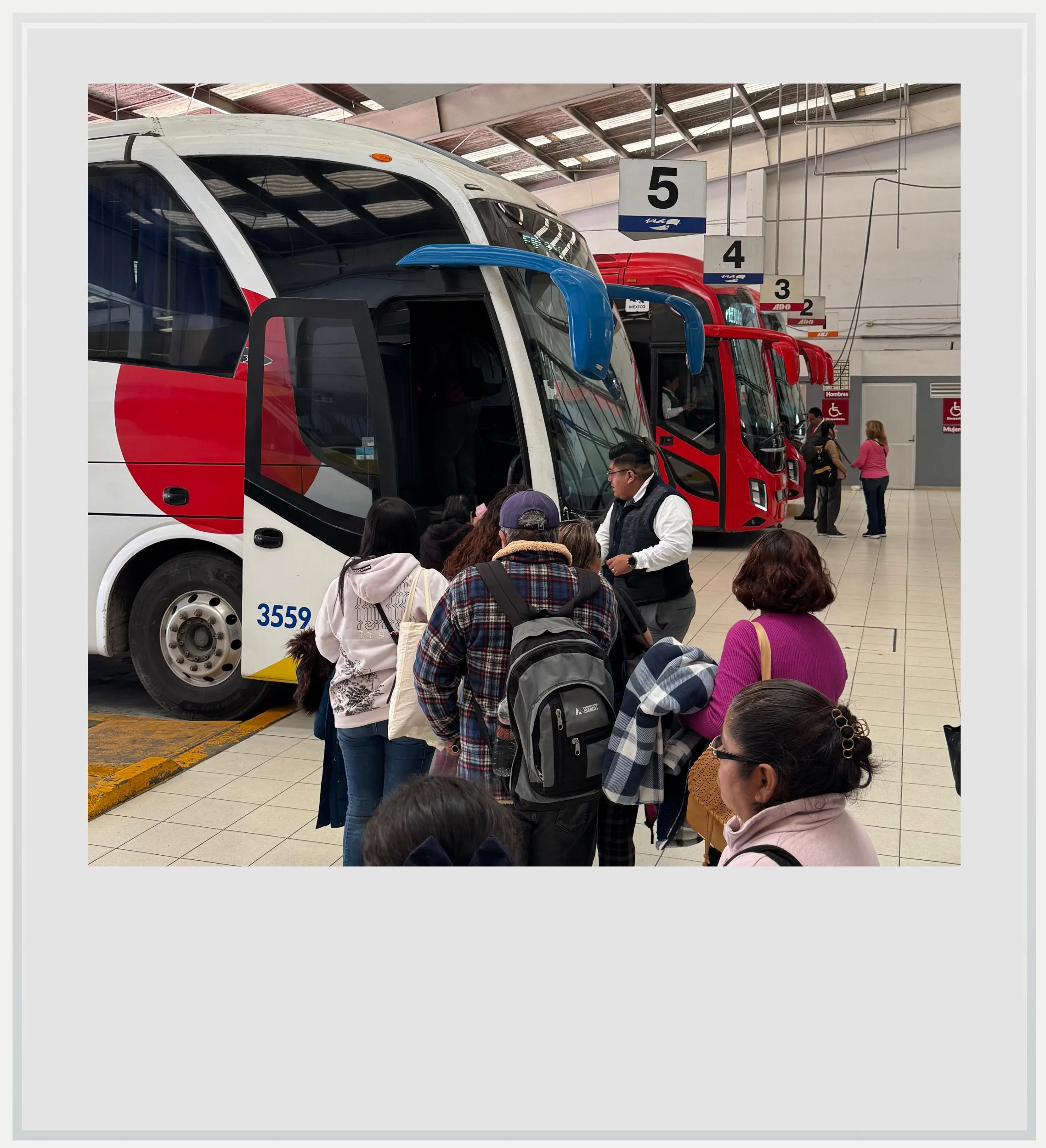 Boarding a VIA service in Teziutlan, Puebla, Mexico.