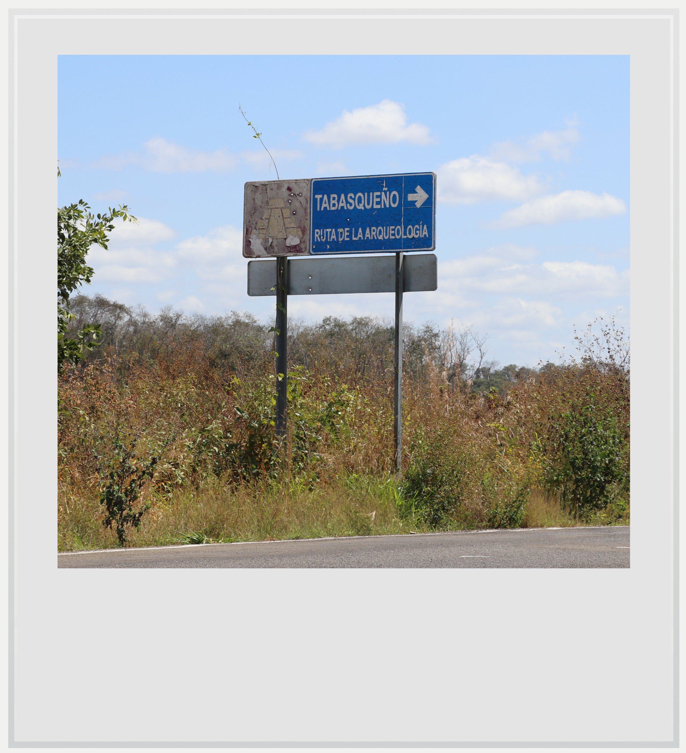 The sign for El Tabasqueño on Highway 261 in the state of Campeche, Mexico.
