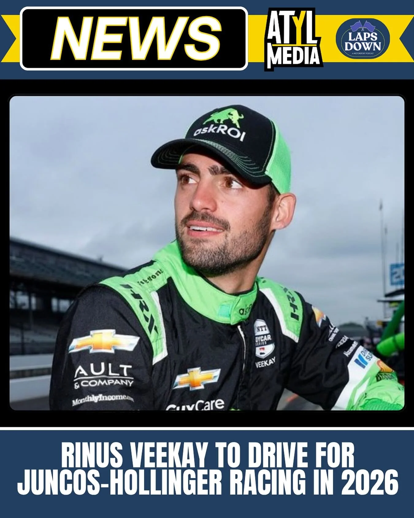 NEWS: Juncos-Hollinger Racing has announced that Rinus Veekay will pilot one of their NTT IndyCar Series cars for the 2026 season.