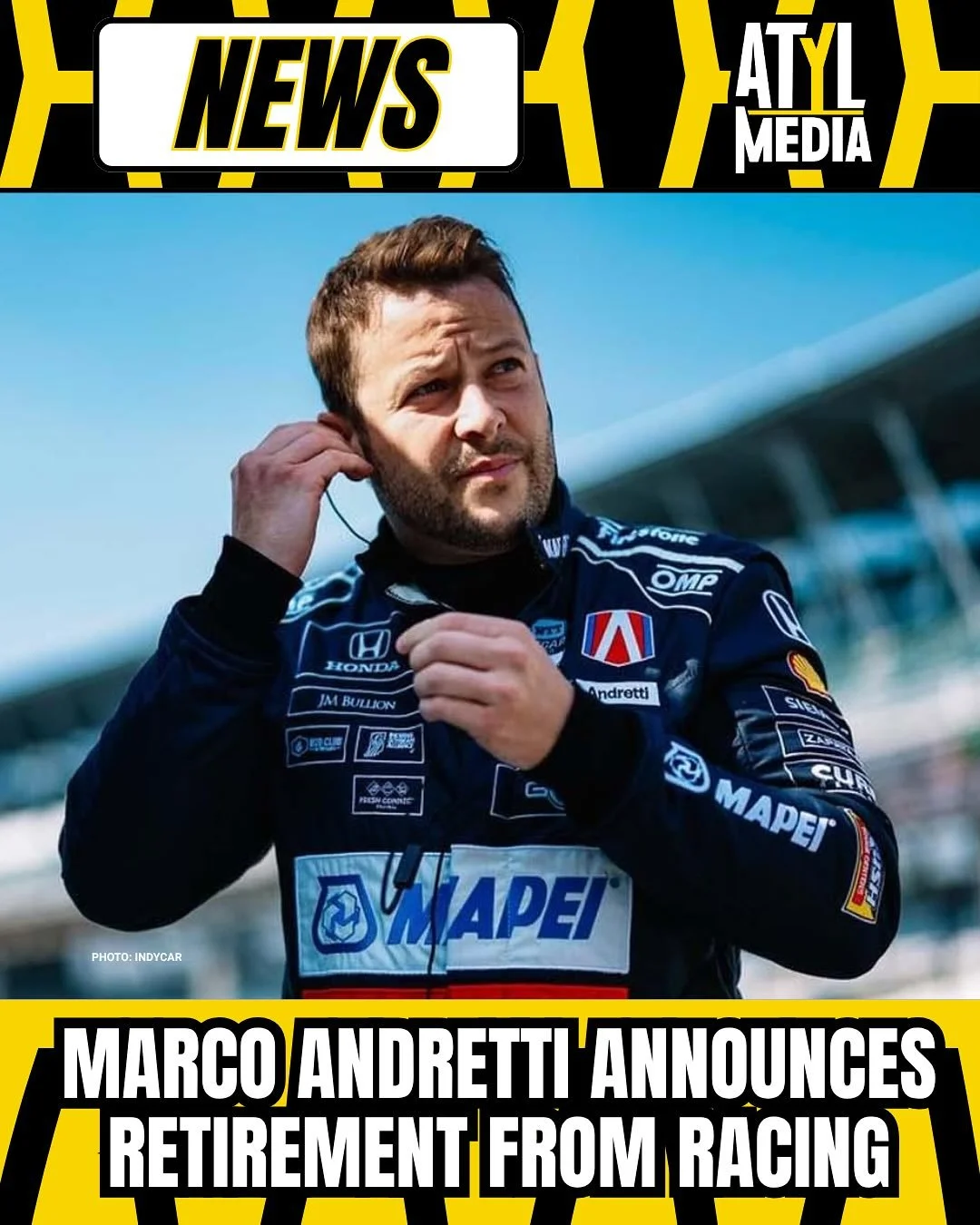 NEWS: Marco Andretti has announced his retirement from motorsports. His career spanned over three decades and had many memorable moments, especially at the Indianapolis 500.
