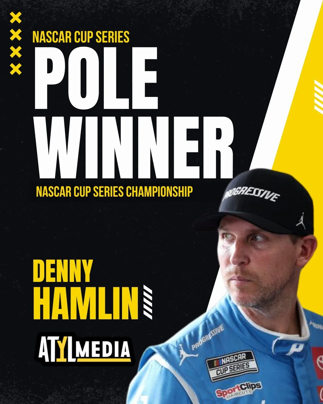 DENNY HAMLIN ON POLE!

The No. 11 was fastest in qualifying at Phoenix and will lead the field to green in the NASCAR Cup Series Championship Race. 

William Byron start beside him with Kyle Larson in third. Chase Briscoe, the final Championship 4 co