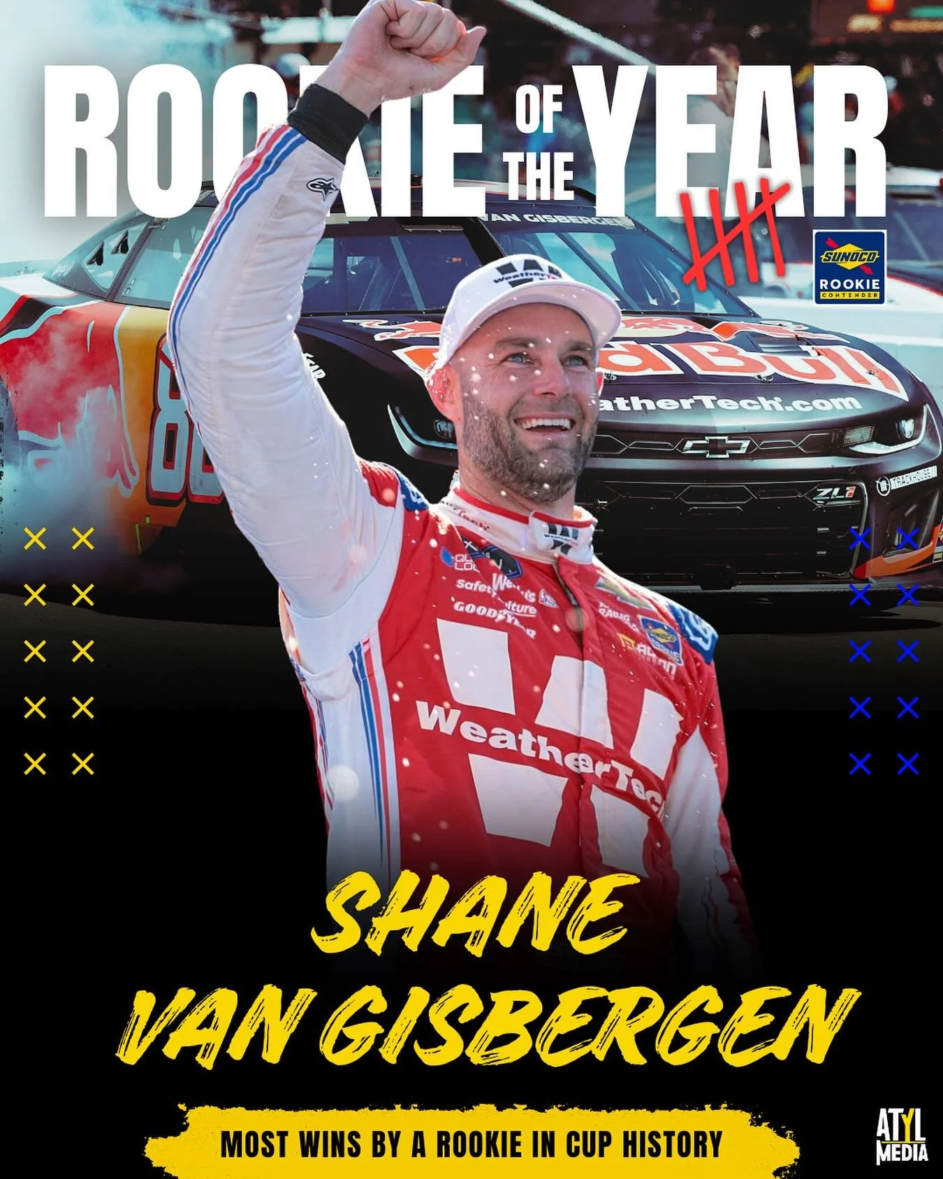 🏁🏁🏁🏁🏁 JUST GETTING STARTED! Shane van Gisbergen is your 2025 Sunoco Rookie Of The Year! #NASCAR