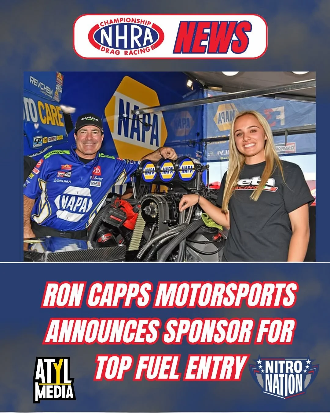 NEWS: Ron Capps Motorsports announces Carlyle Tools will sponsor Maddi Gordon in her @nhra Top Fuel rookie campaign.
