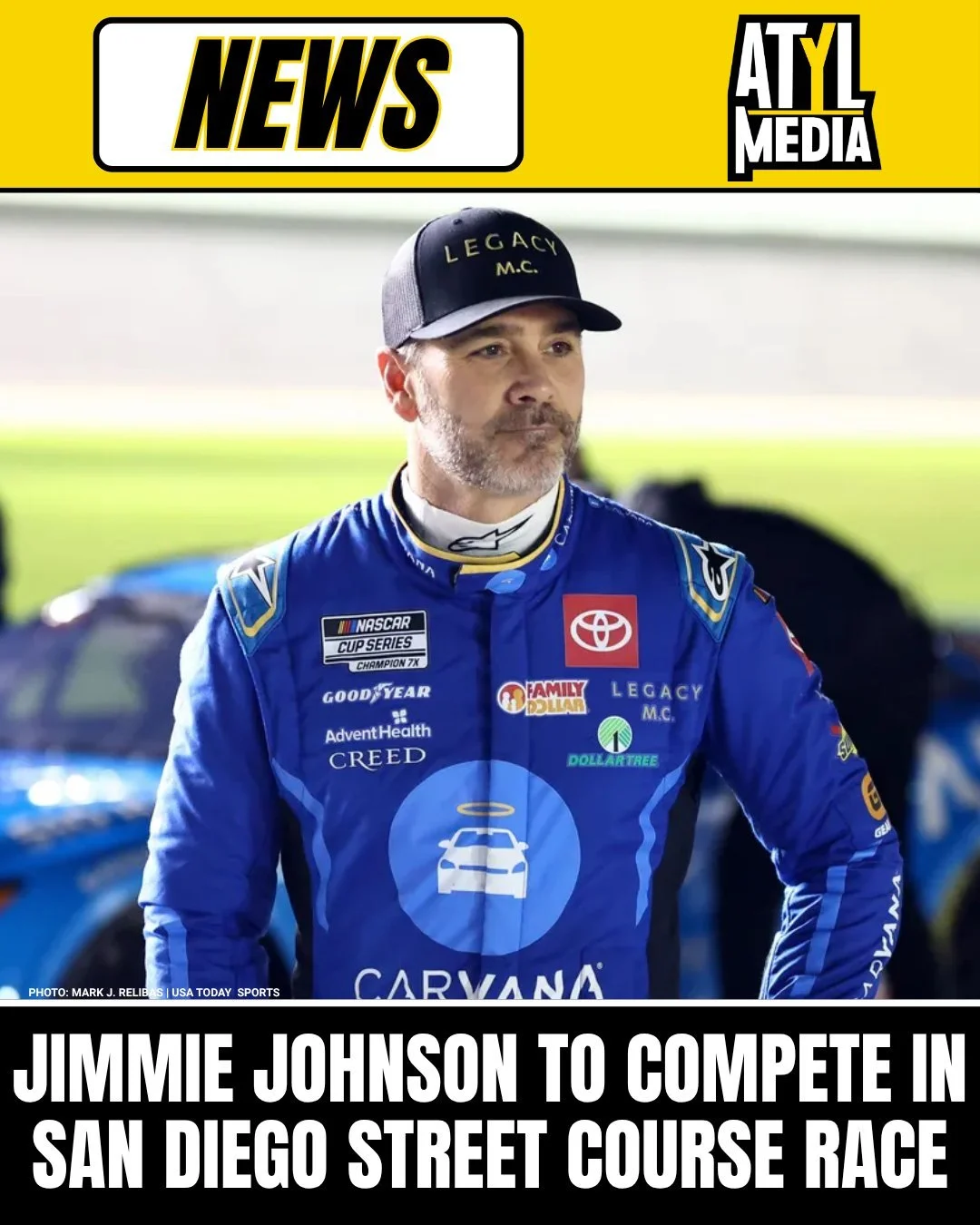 Jimmie Johnson will return to his hometown to compete in the inaugural San Diego Street Course in 2026.