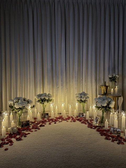 romantic proposal with candles