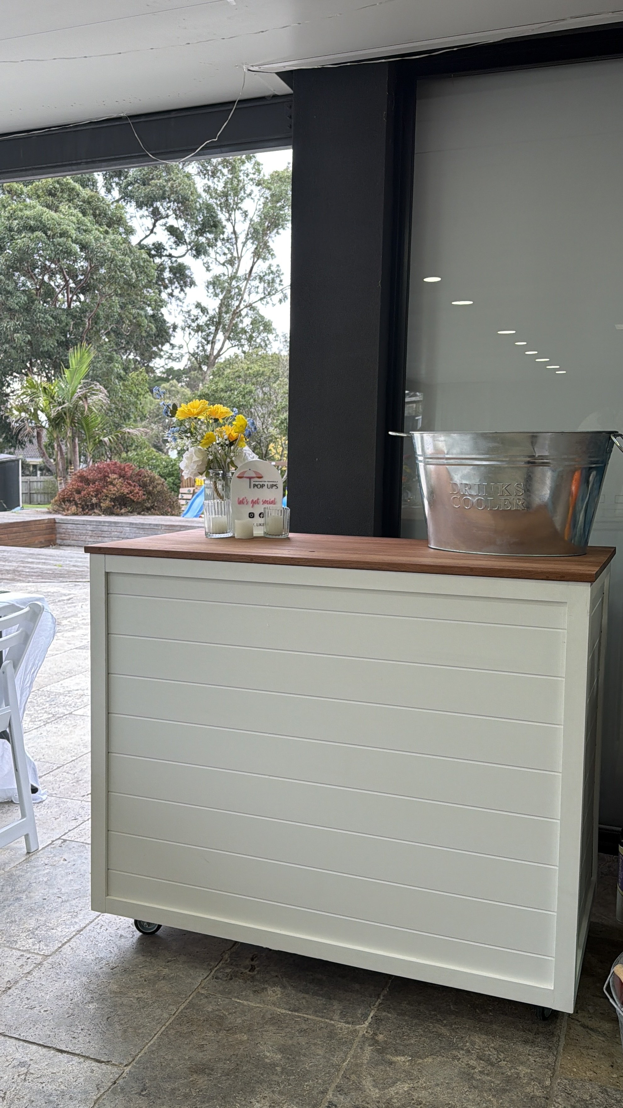 bar cart hire for outdoor party