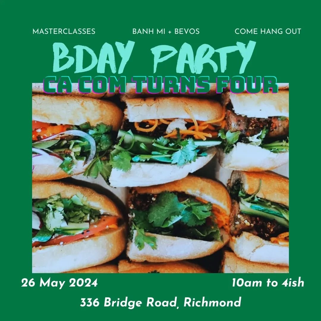 We are celebrating a few things in May! Our birthday 🎂 for one. Ca Com turns 4!! Time flies when you are having fun. 

I remember our first banh mi session out the window at @anchovy338. We sold out in 30 mins. I also remember some of those snap loc