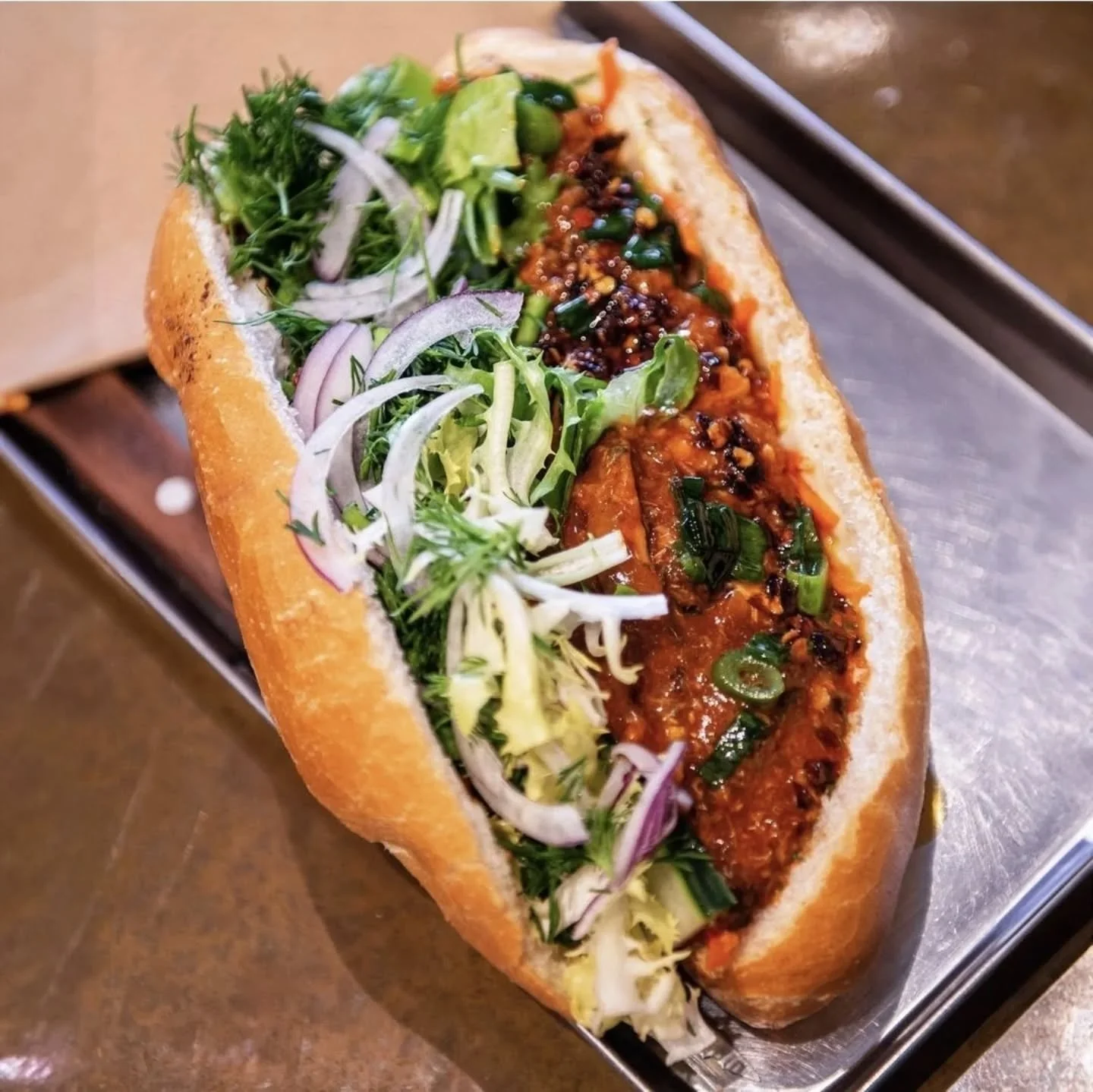 Sardines. Staff favourite. Saucy, moreish, very messy. Goes particularly well with our noodle salad, too.

It's a flavour we grew up with - sometimes with rice, sometimes with banh mi, occasionally in a curry puff.

In store, we cook out the aromatic