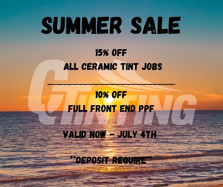**Summer Sale**
 Deposit secures the sale price for any chosen day.
We will be closed on July 4th & 5th