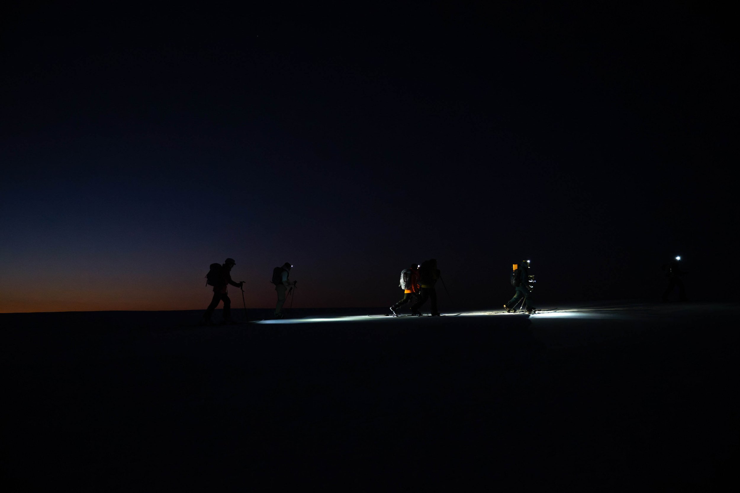 Topping out at Mt Twynam after a sunset lap during the Women's Backcountry Camping trip. Photographer: Divya Gordon