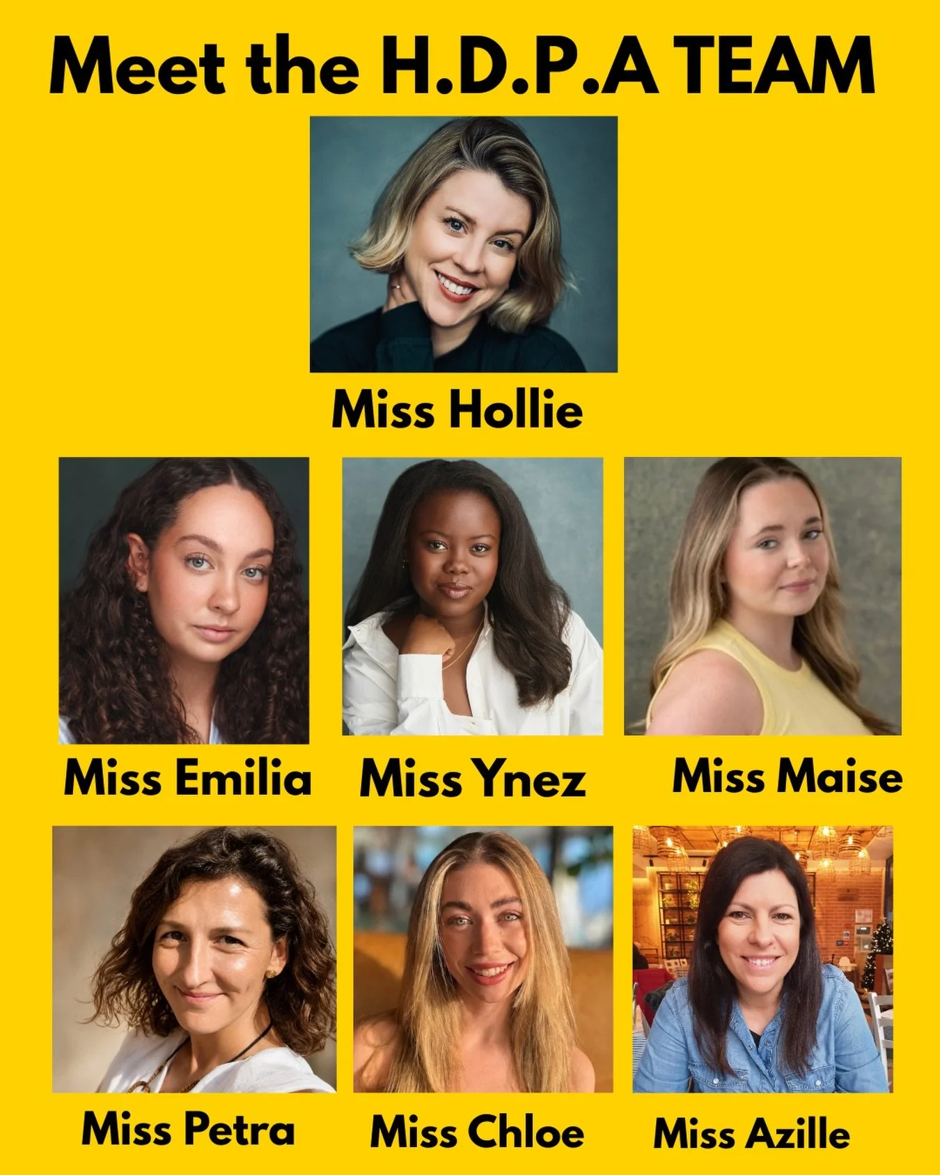 Meet the H.D.P.A Team 🖤💛

We are so excited to finally introduce our wonderful H.D.P.A team! 🎭

As H.D.P.A continues to grow, we&rsquo;re so proud to have such a brilliant group of teachers and assistants bringing their experience, energy and love