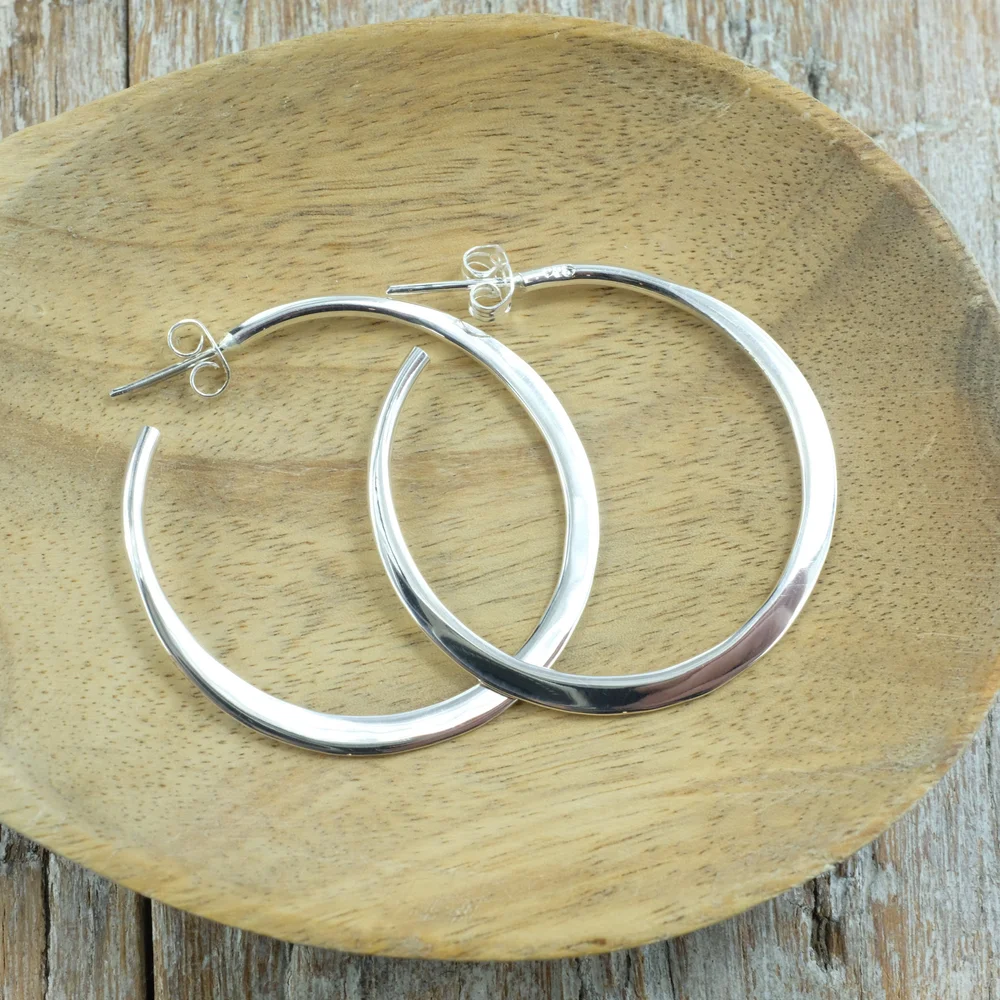 Mexican silver hoop earrings — caoba