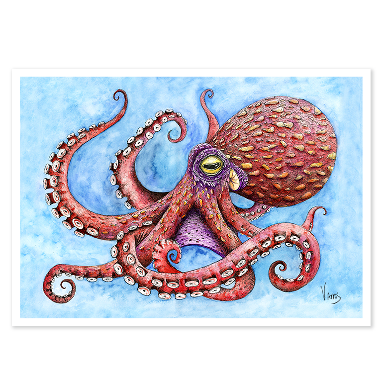 Red Octopus - Print