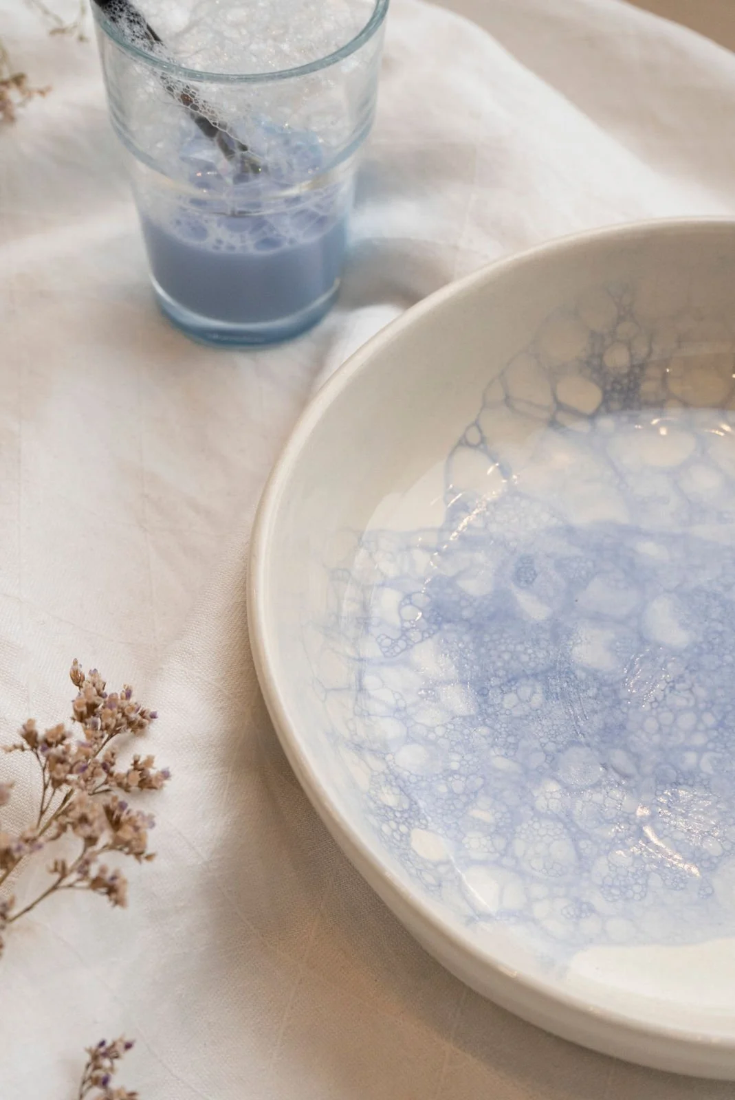 Blubberblasen Technik keramik bemalen