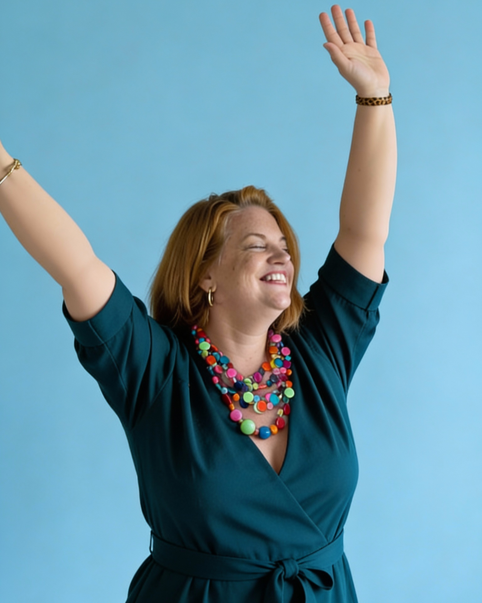 Woman celebrating confidence without changing her entire wardrobe