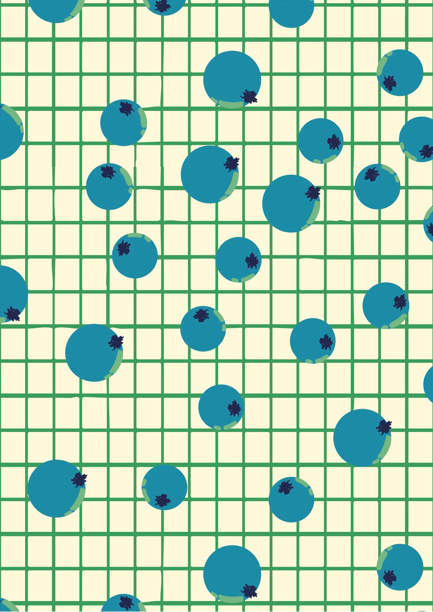 Blueberry check pattern from the Fruity Loopy collection, surface pattern design for licensing