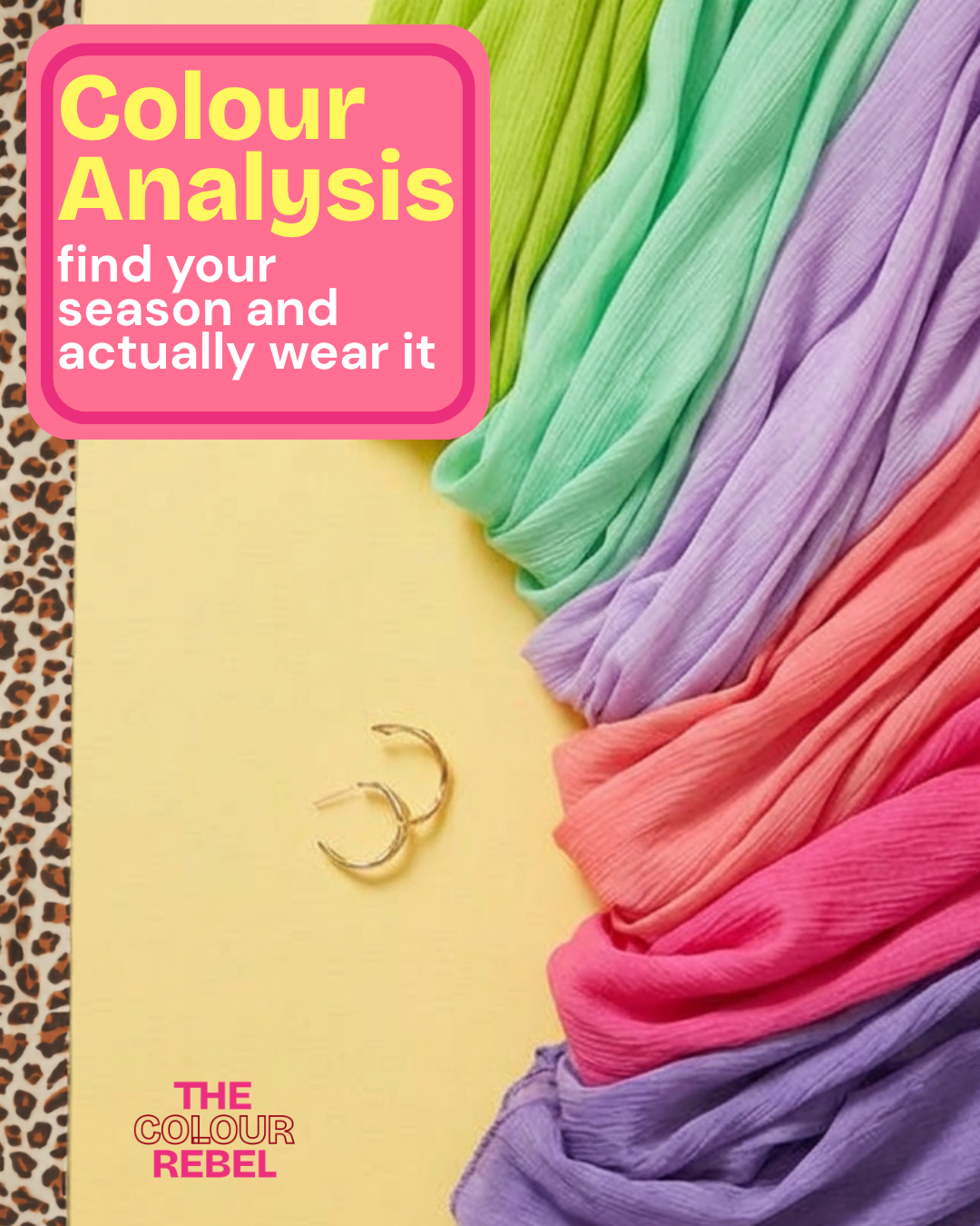 Colour analysis drapes fanned out in a palette for women over 40